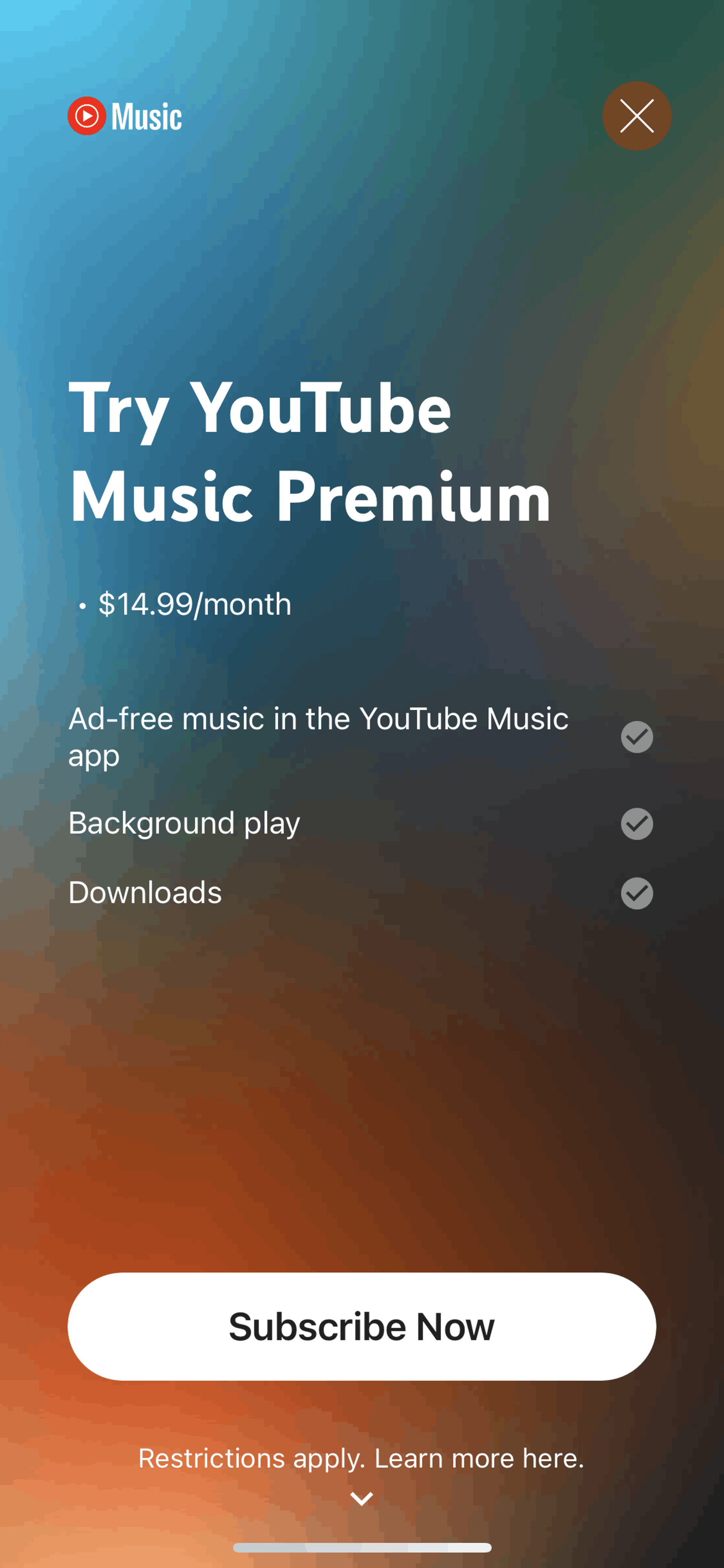 YouTube Music iOS Music & Audio interface screenshot 4
