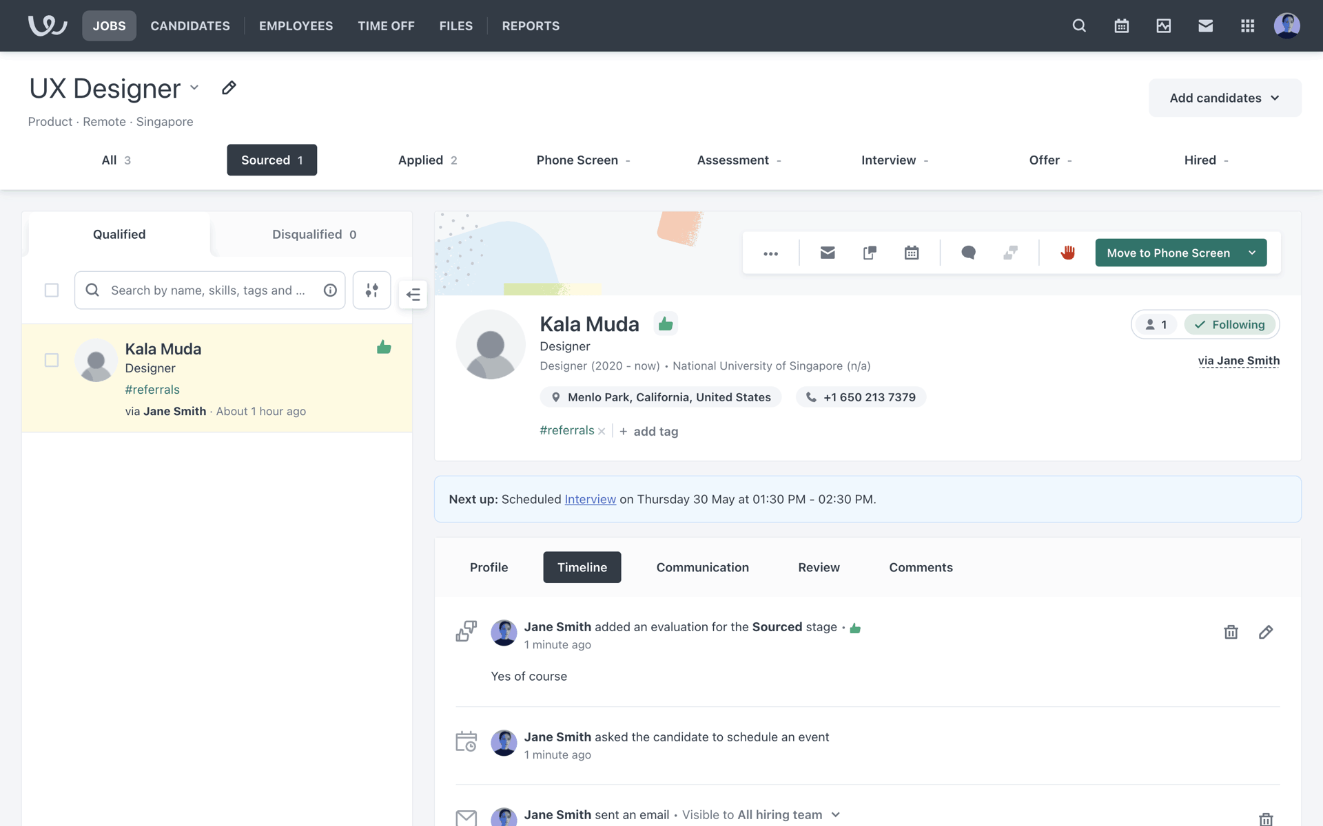 Workable Web AI interface screenshot 13