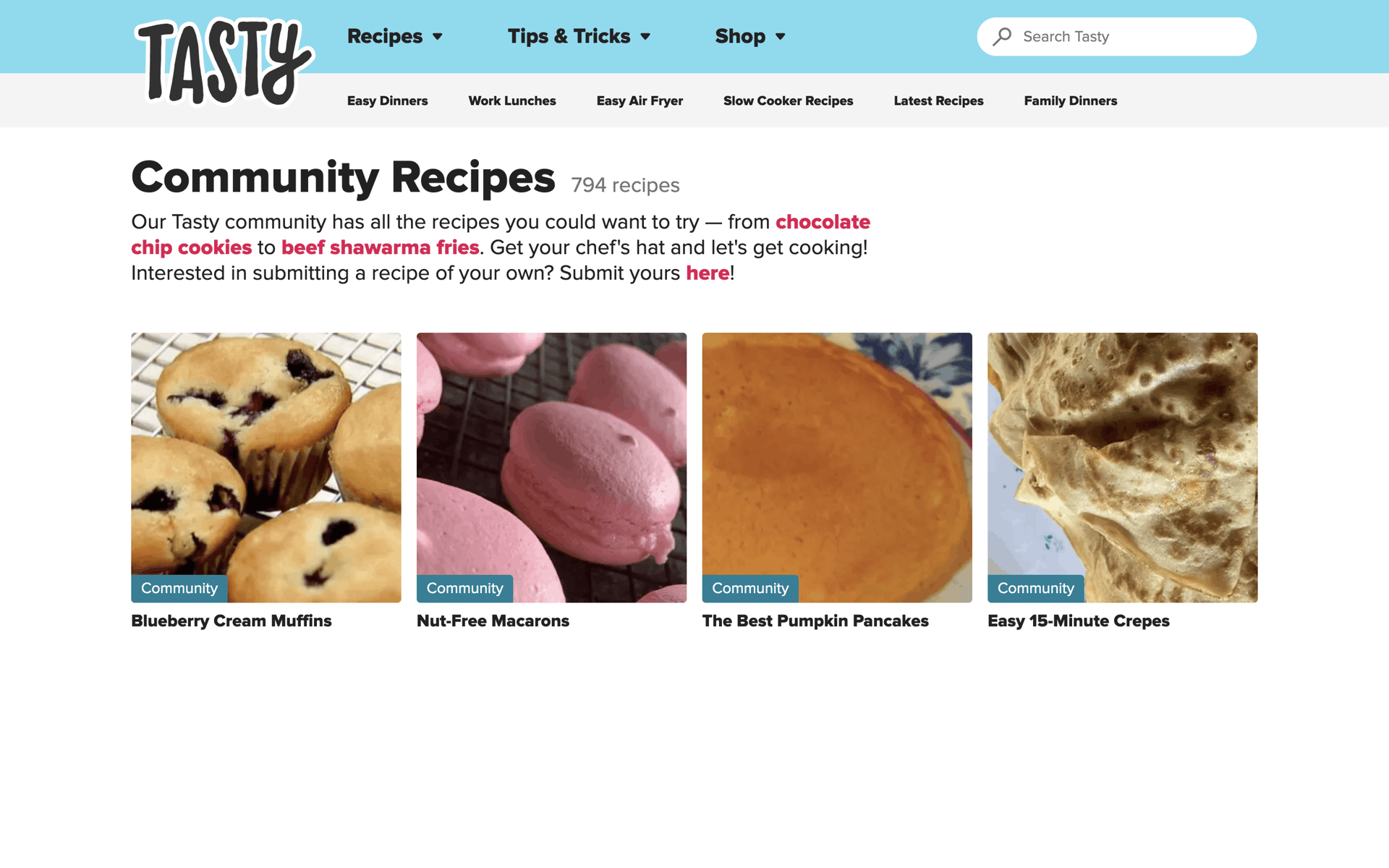 Tasty Web Food & Drink interface screenshot 10