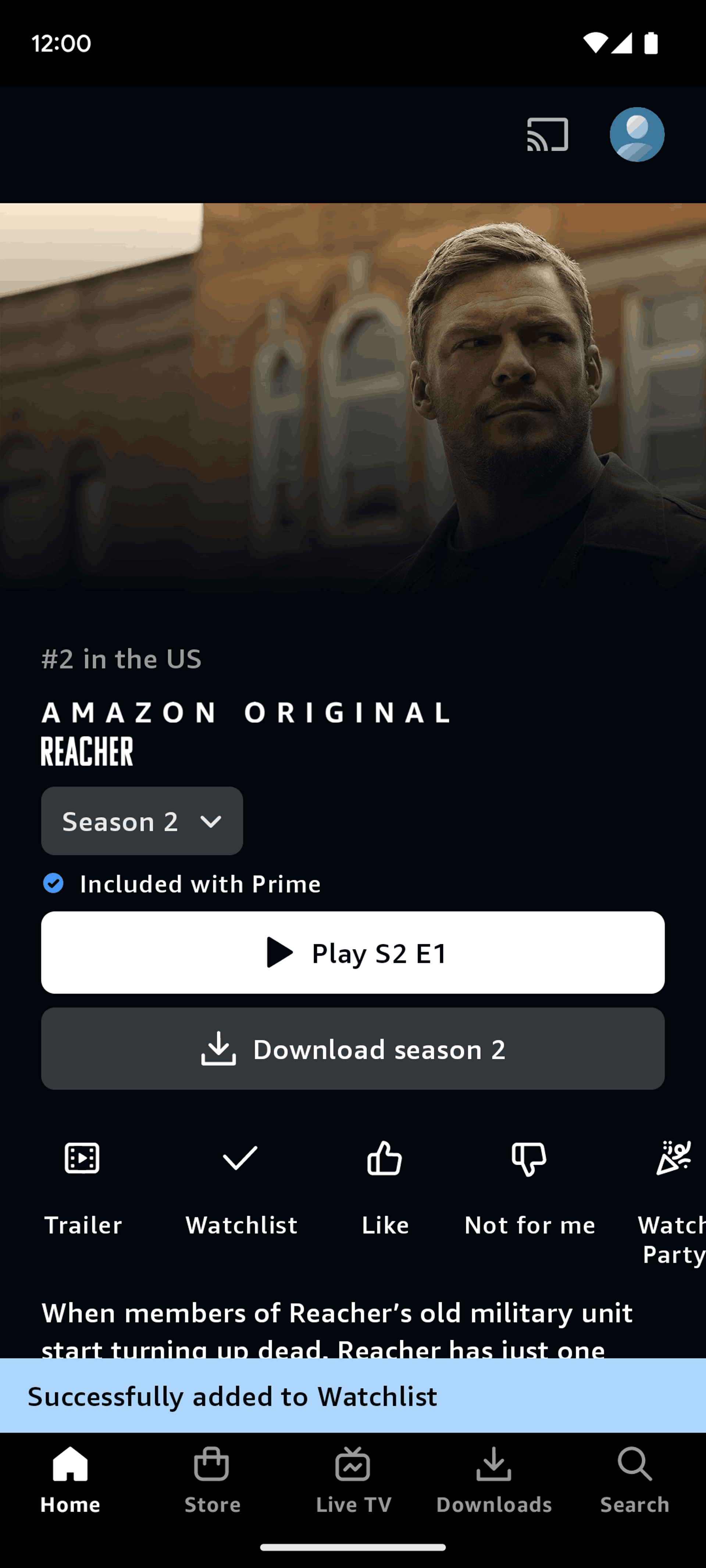 Prime Video Android Entertainment interface screenshot 21