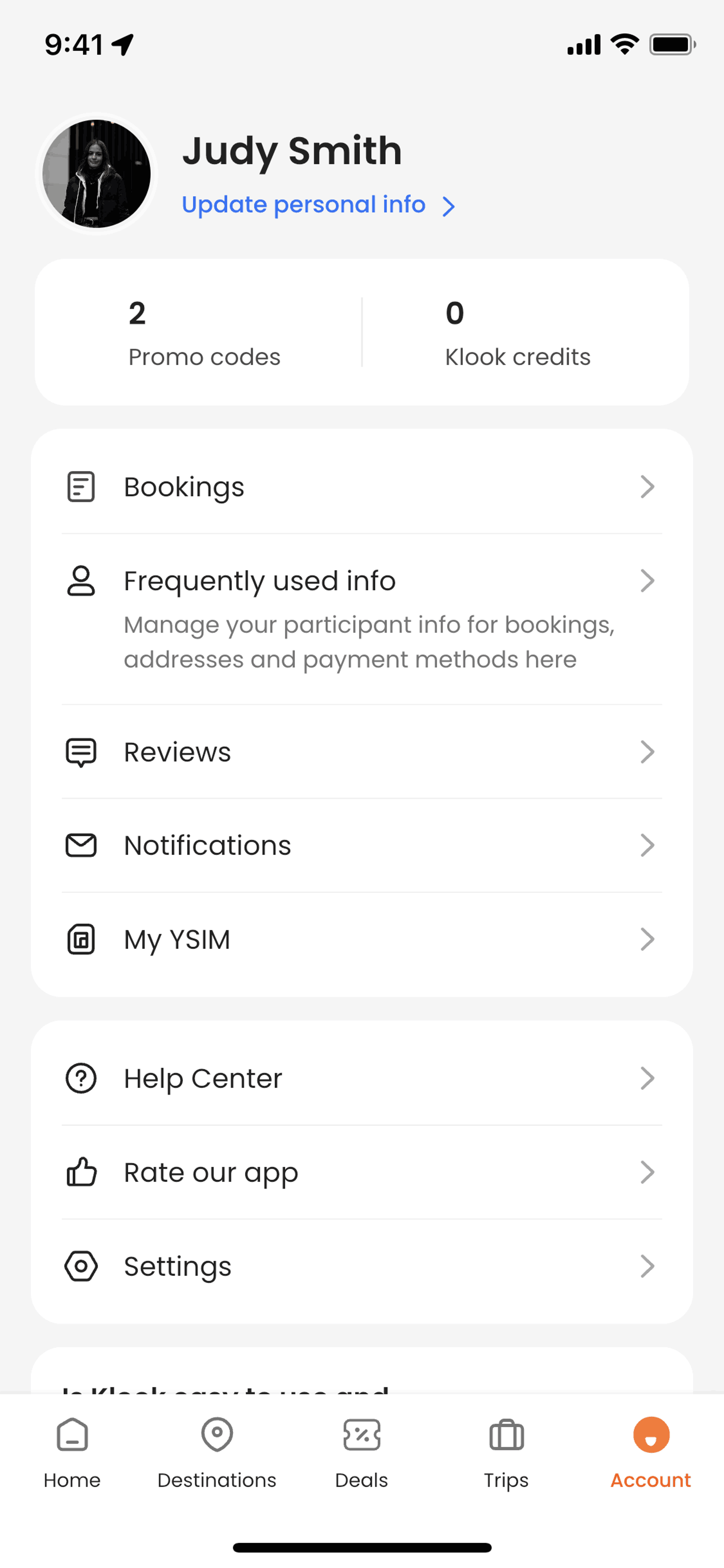 Klook iOS Travel & Transportation interface screenshot 7