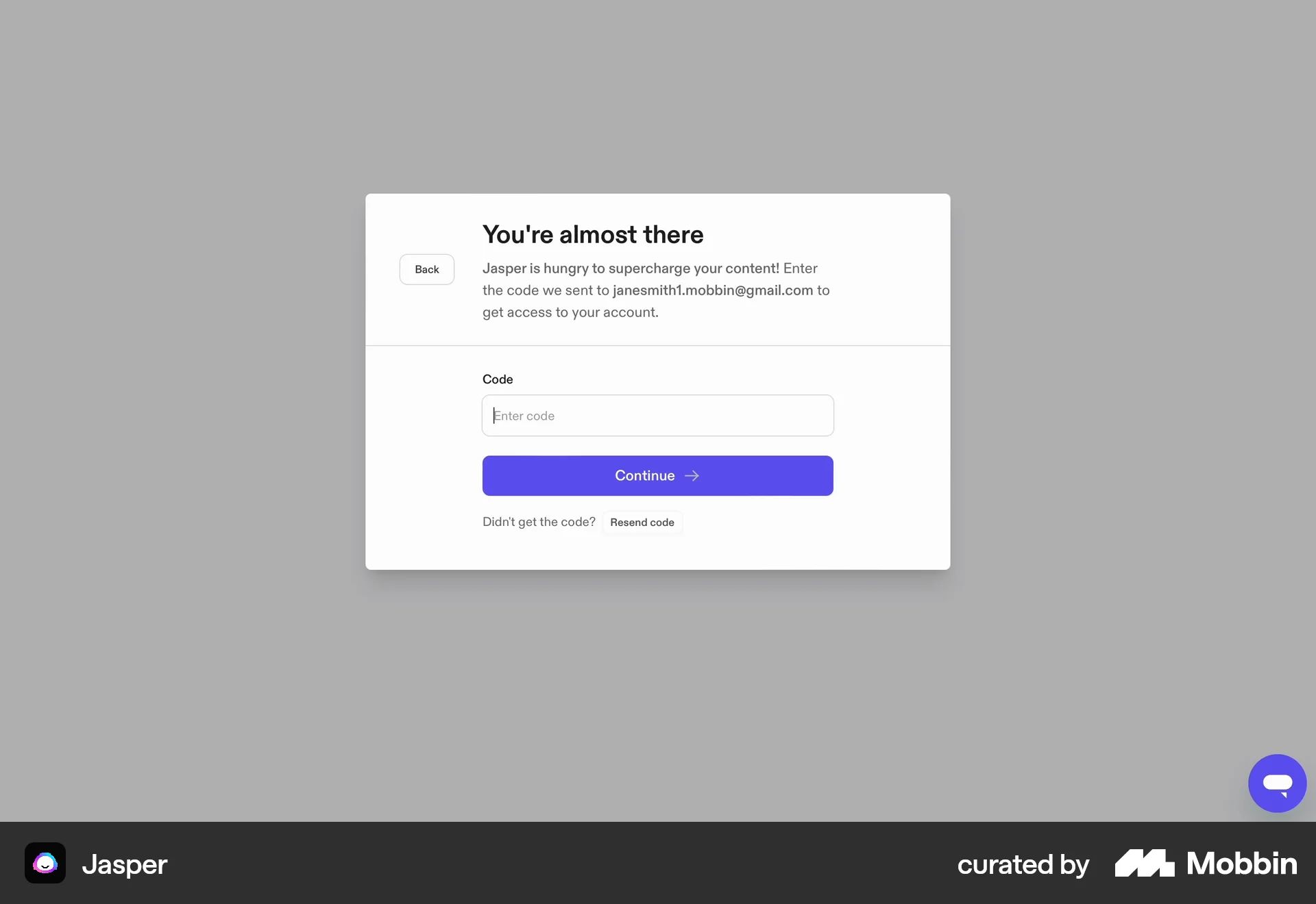 Onboarding on Jasper (web) screen 6