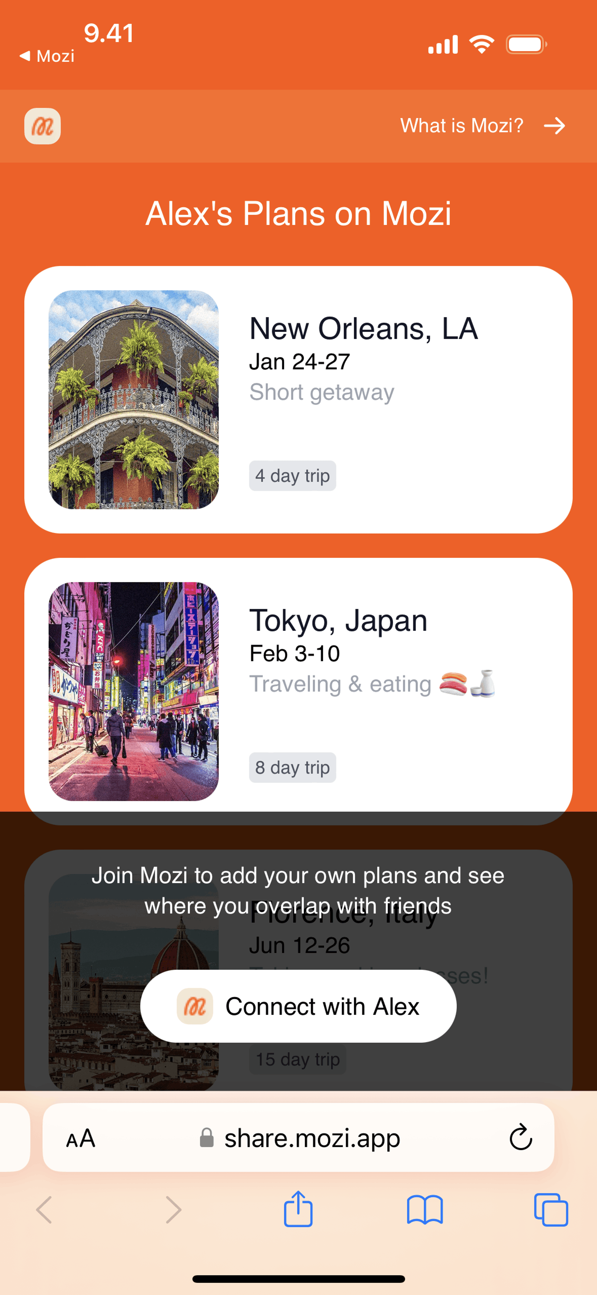 Mozi iOS Social Networking interface screenshot 9