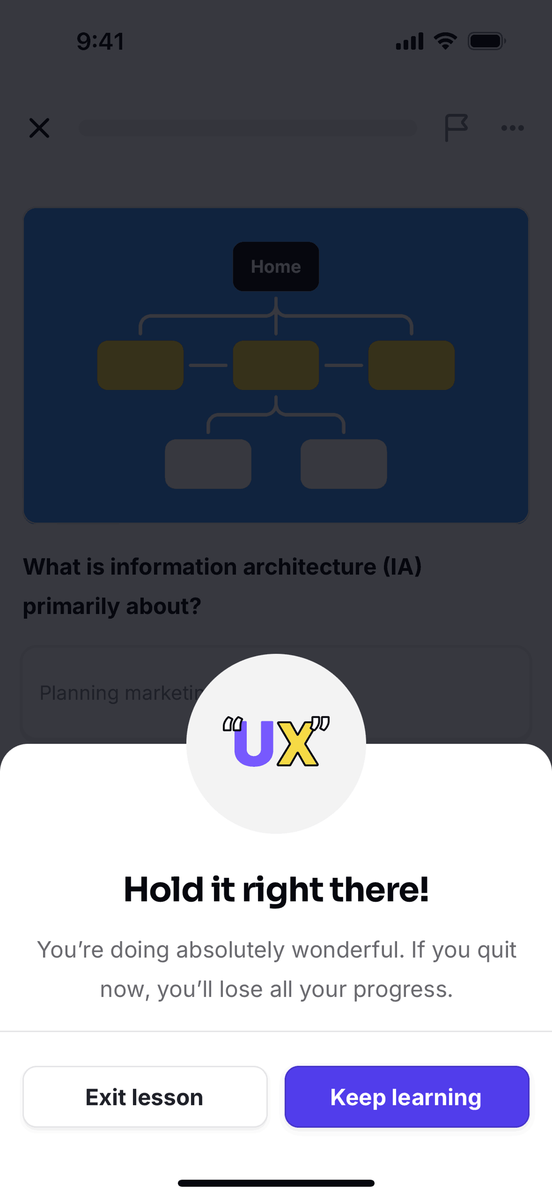 Uxcel Go iOS Education interface screenshot 16