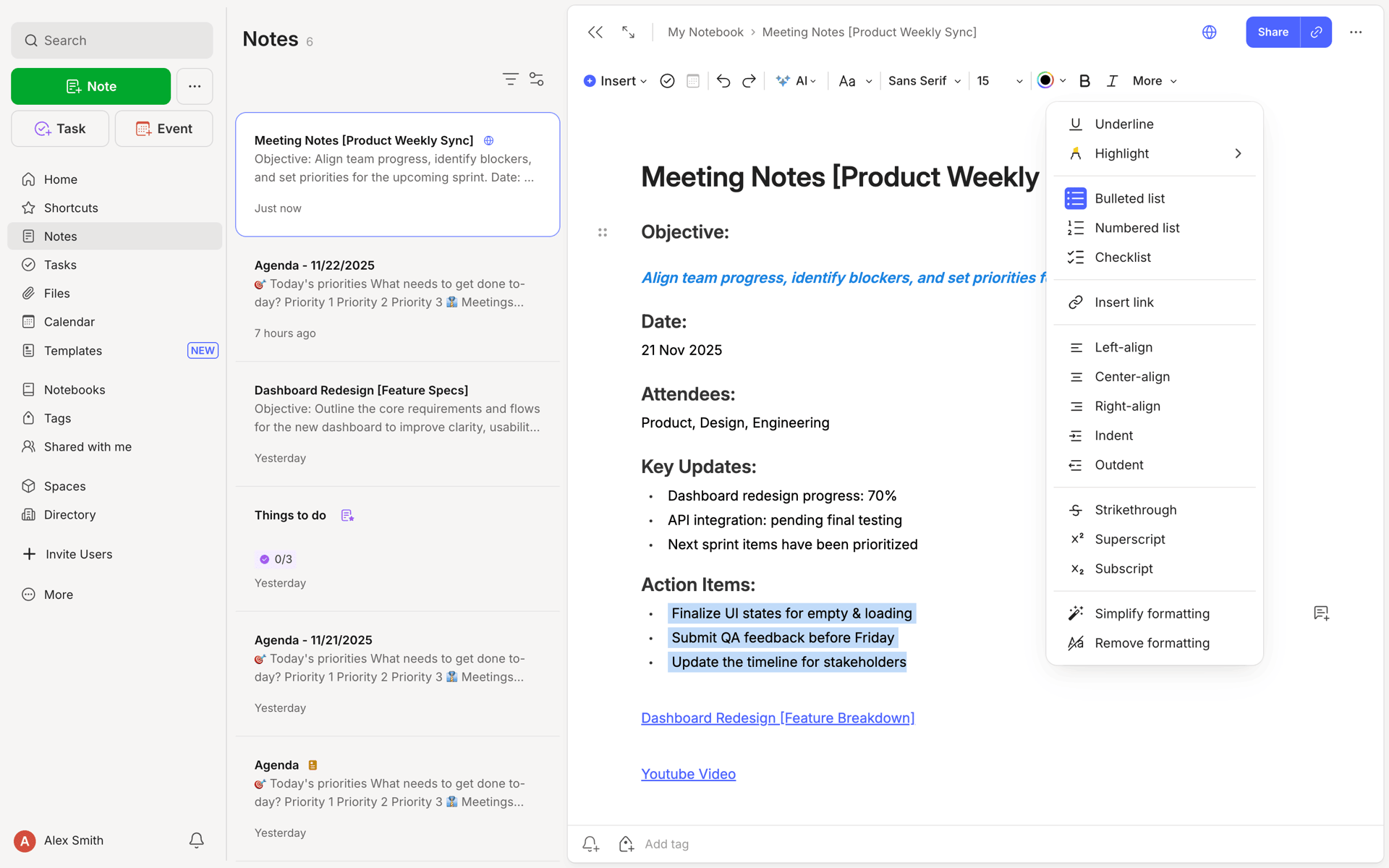 Evernote Web Productivity interface screenshot 9