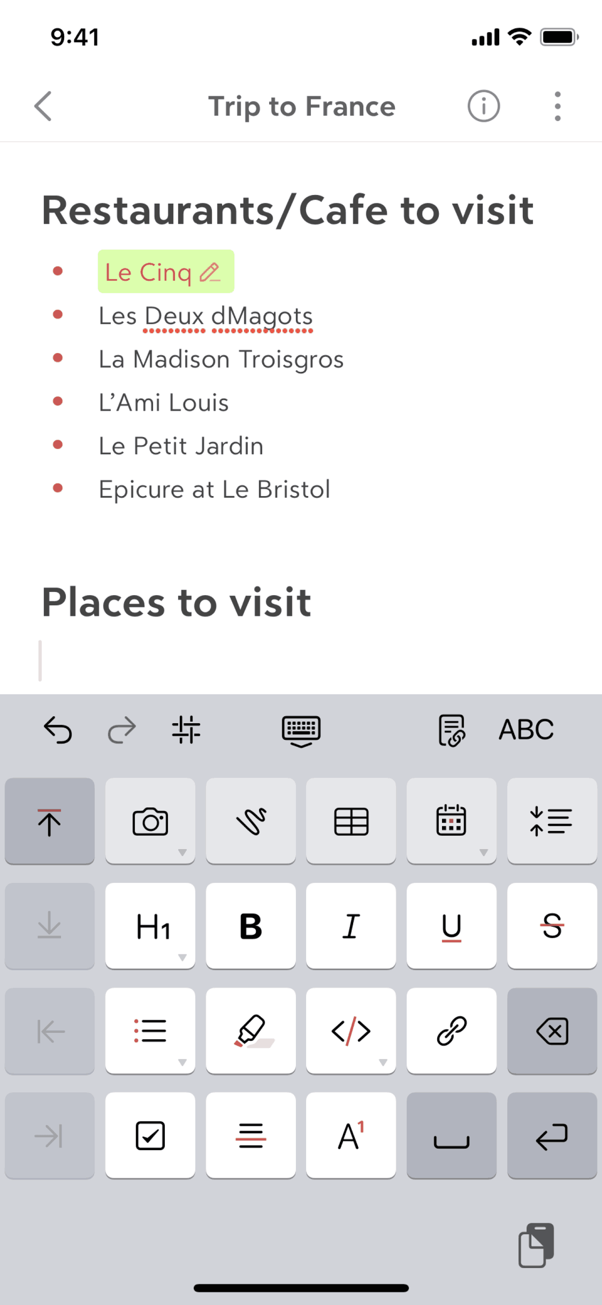 Bear iOS Productivity interface screenshot 4