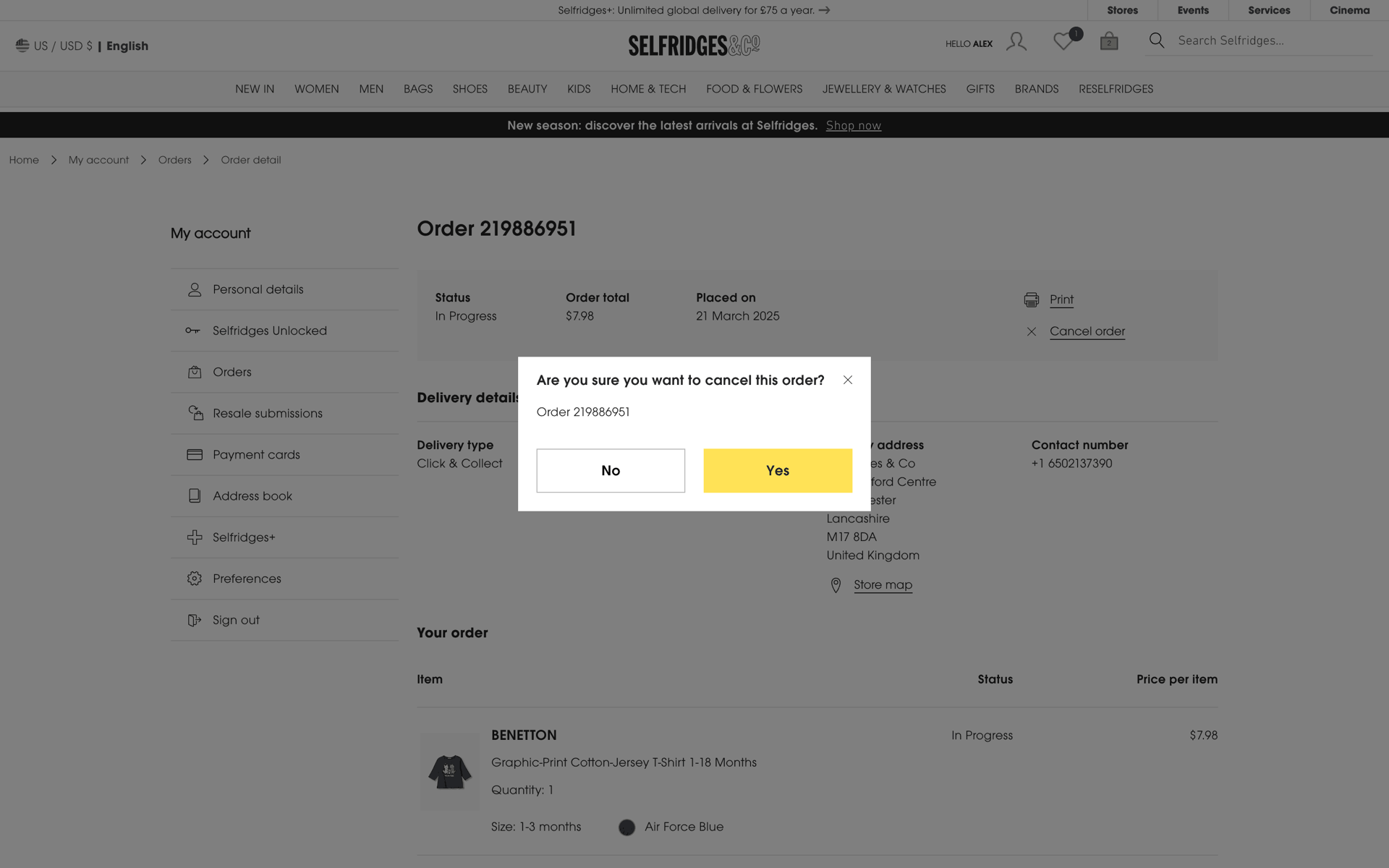 Selfridges Web Shopping interface screenshot 21