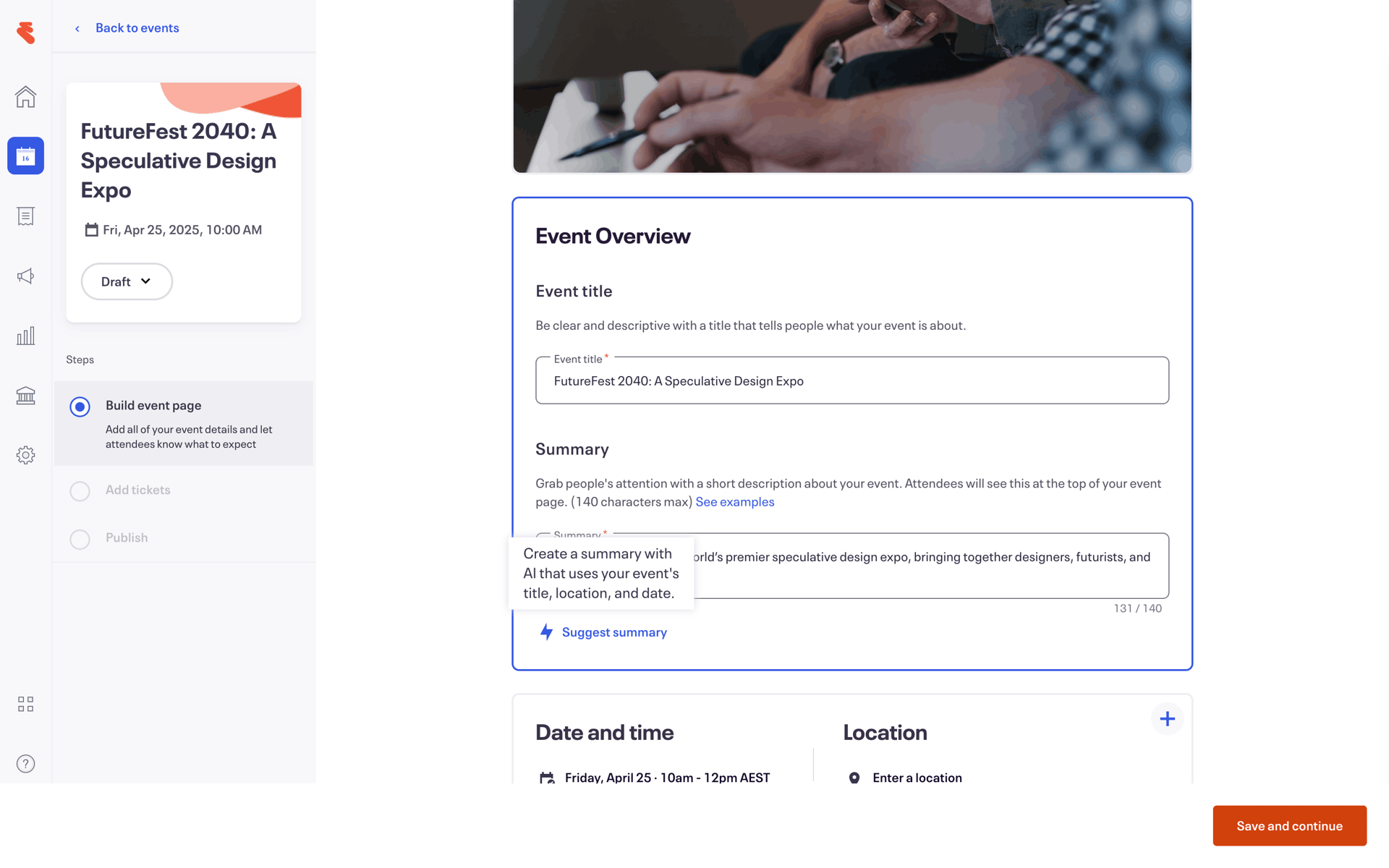 Eventbrite Web Entertainment interface screenshot 11
