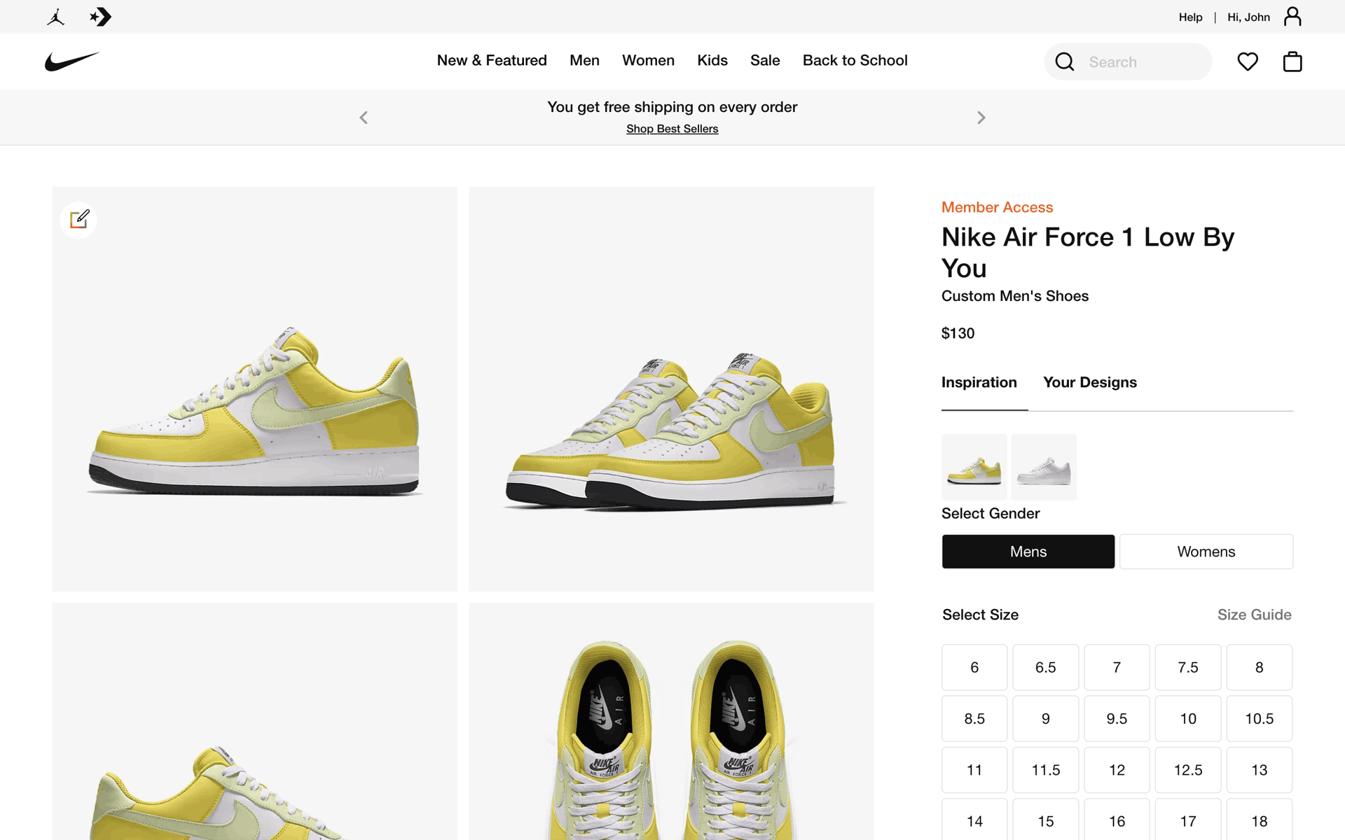 Nike Web Shopping interface screenshot 7
