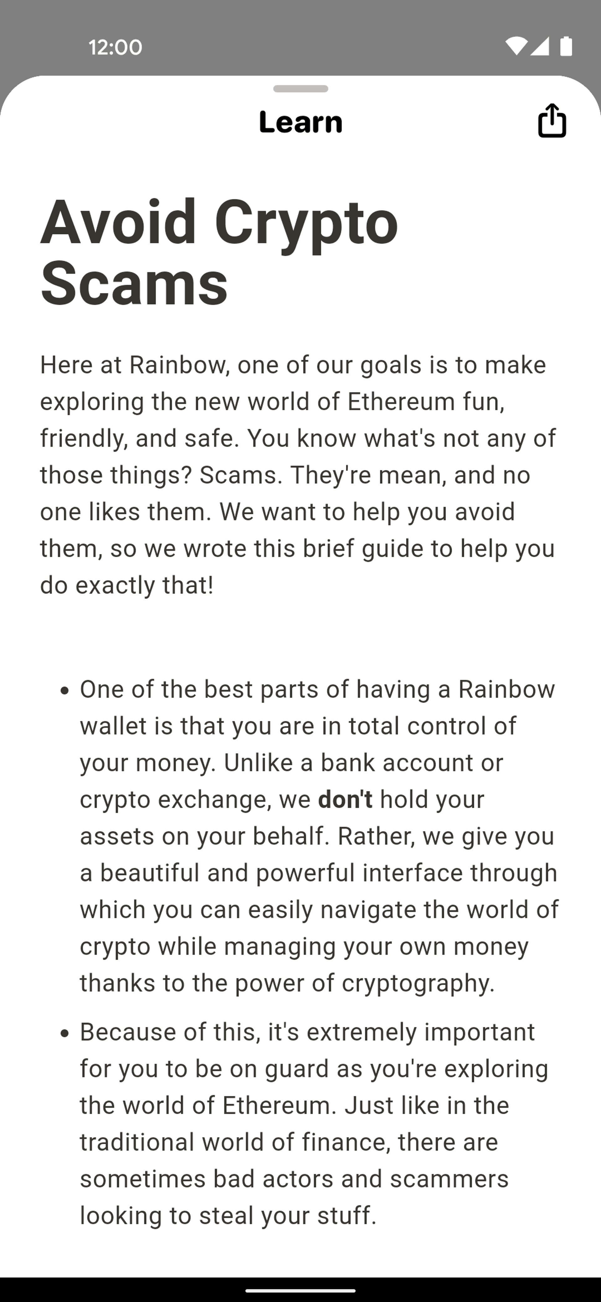 Rainbow Android Finance interface screenshot 21