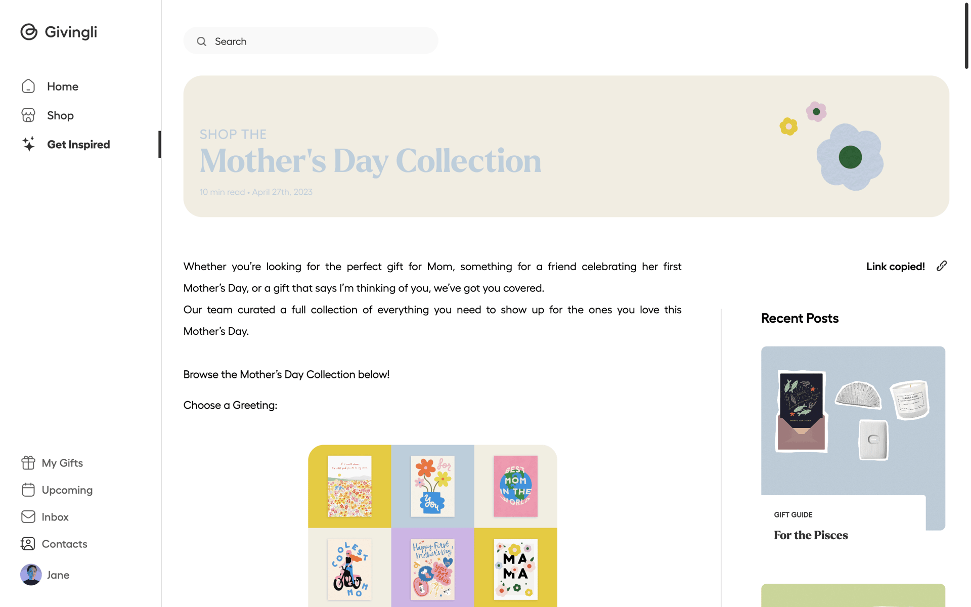 Givingli Web Lifestyle interface screenshot 8