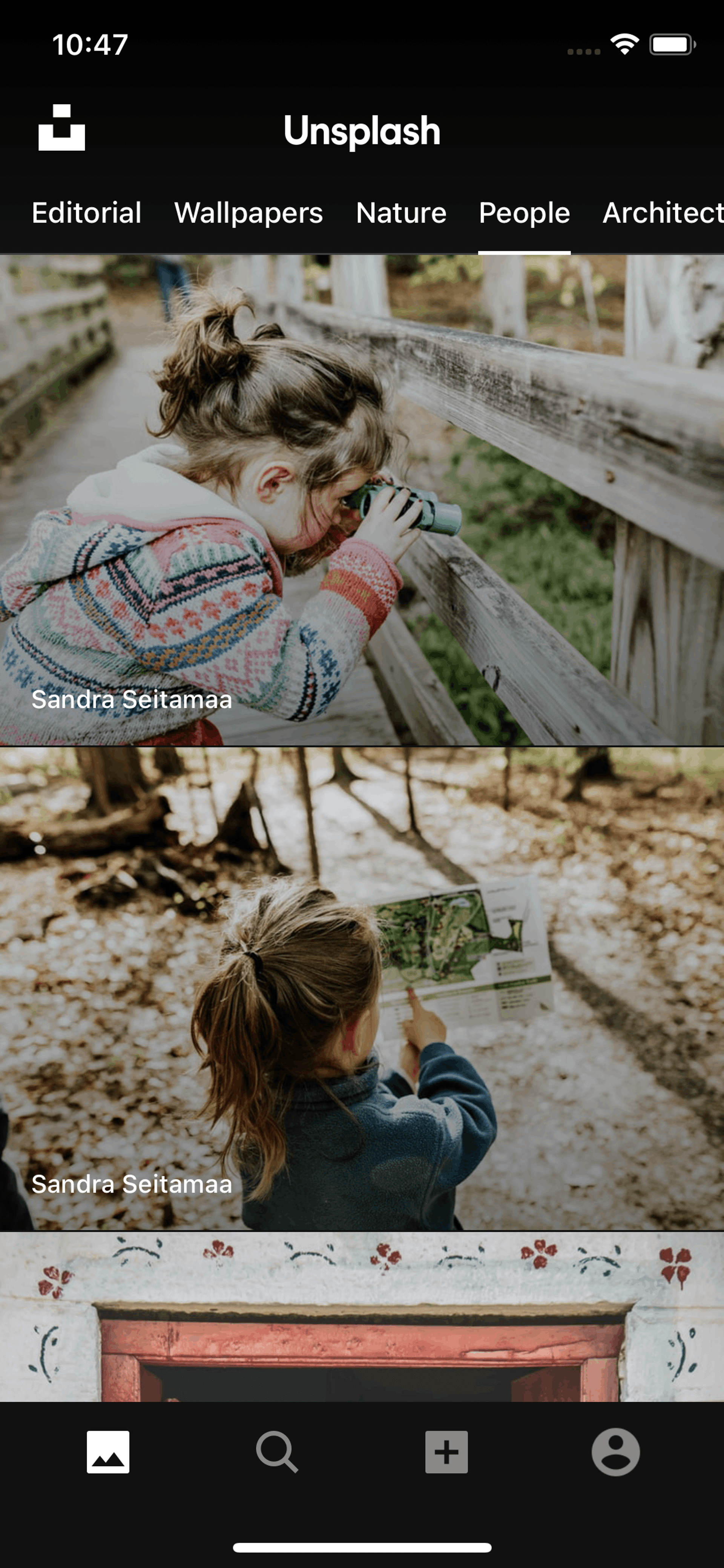 Unsplash iOS Photo & Video interface screenshot 4