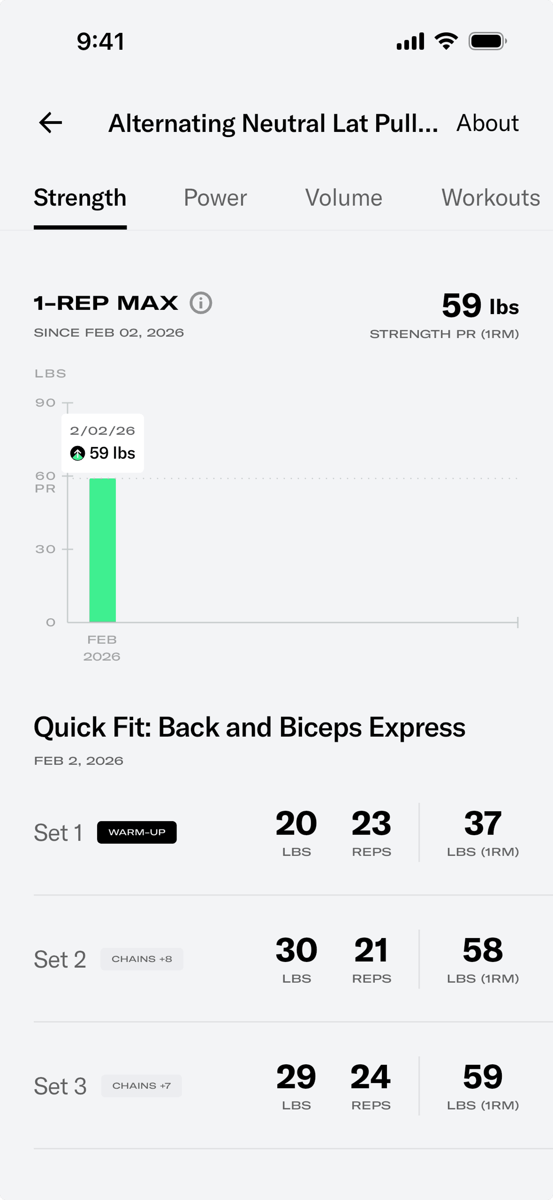 Tonal iOS strength training interface screenshot 10