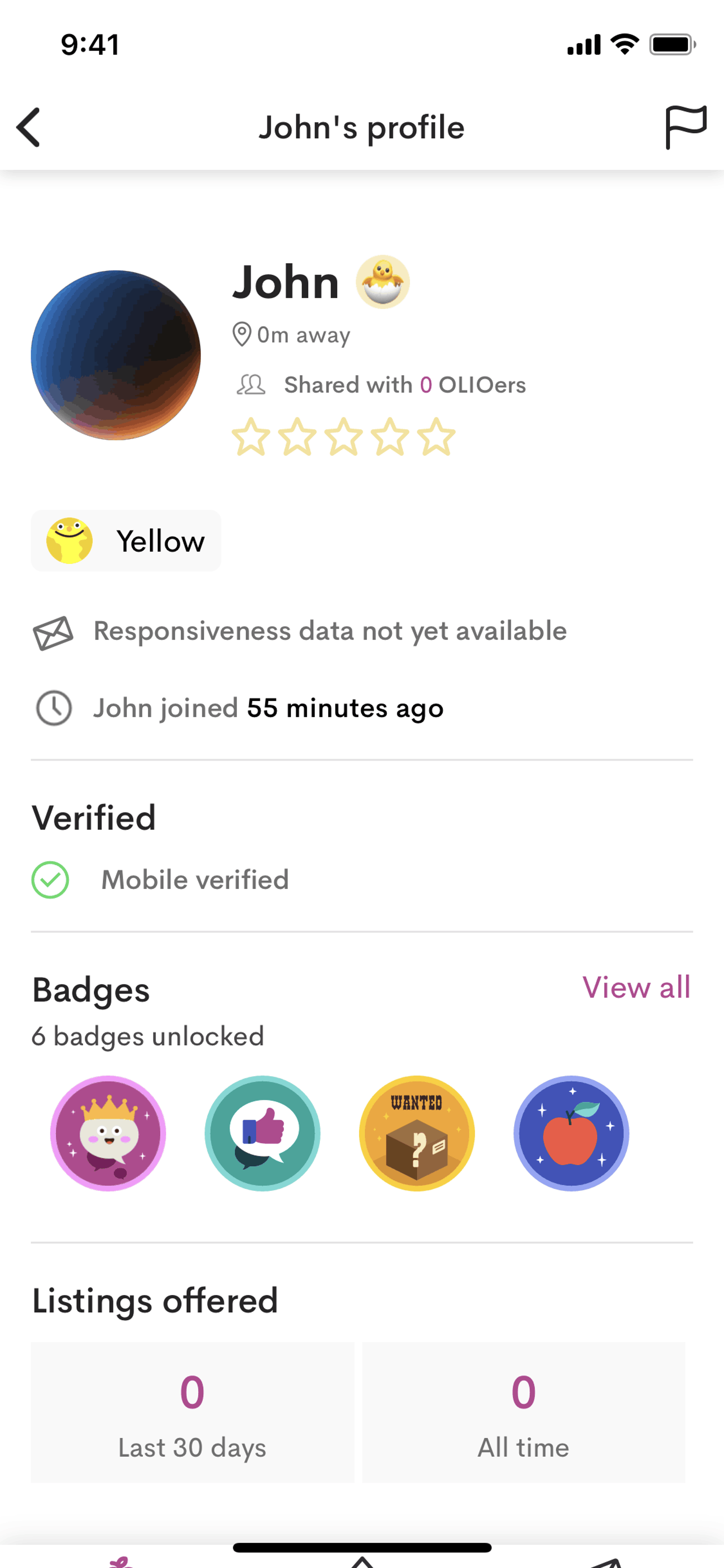 OLIO iOS Food & Drink interface screenshot 6