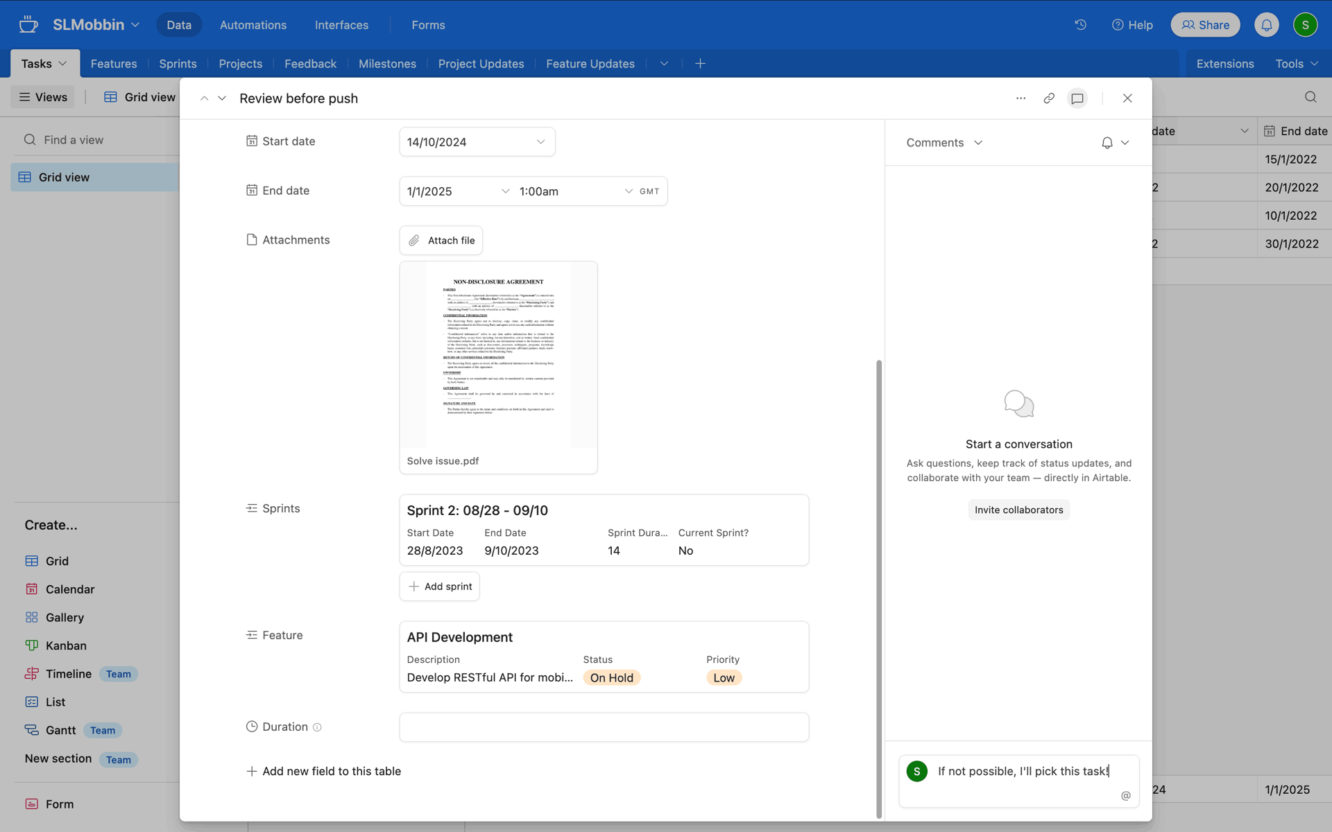 Airtable Web Business interface screenshot 15