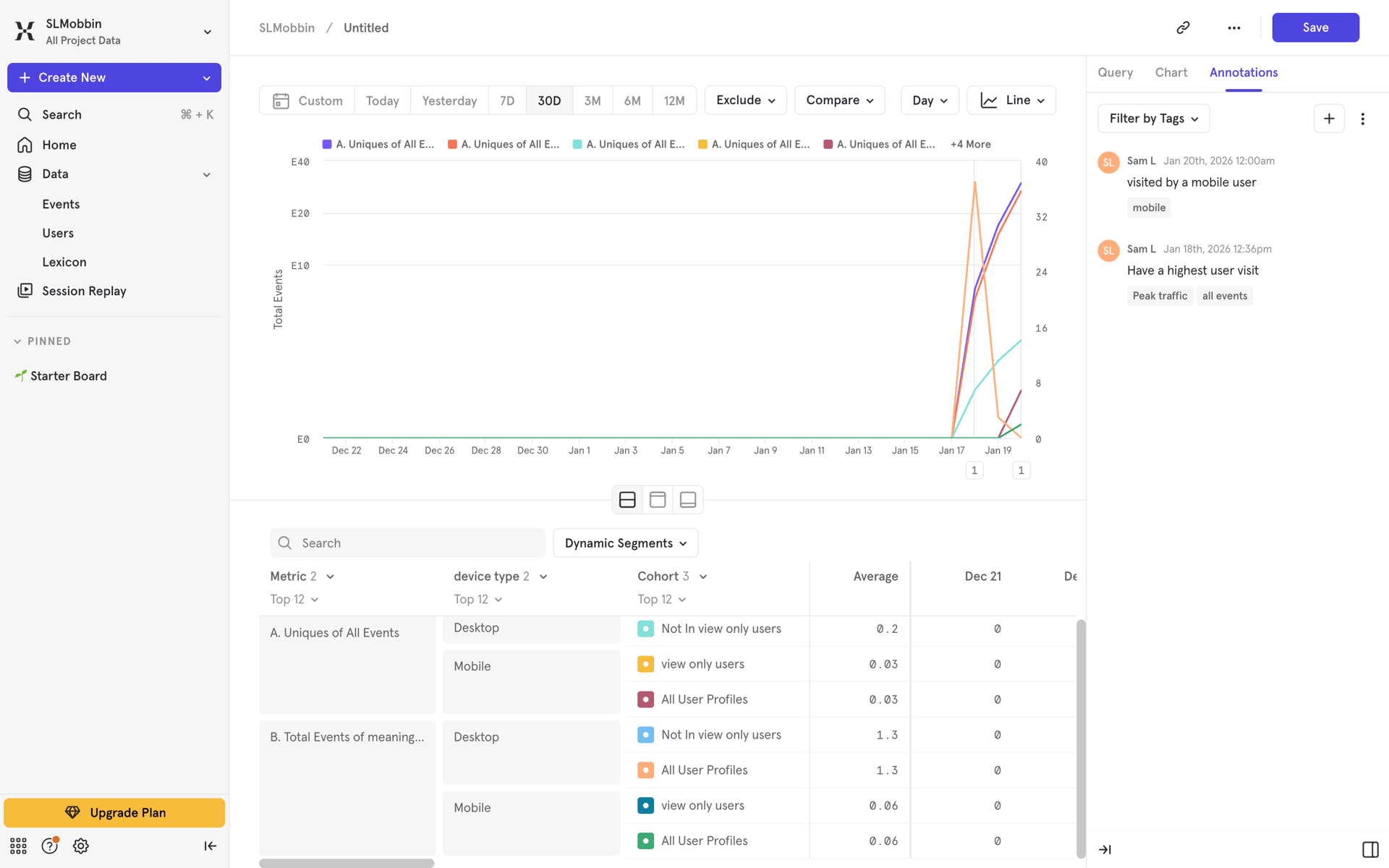 Mixpanel Web Business interface screenshot 11
