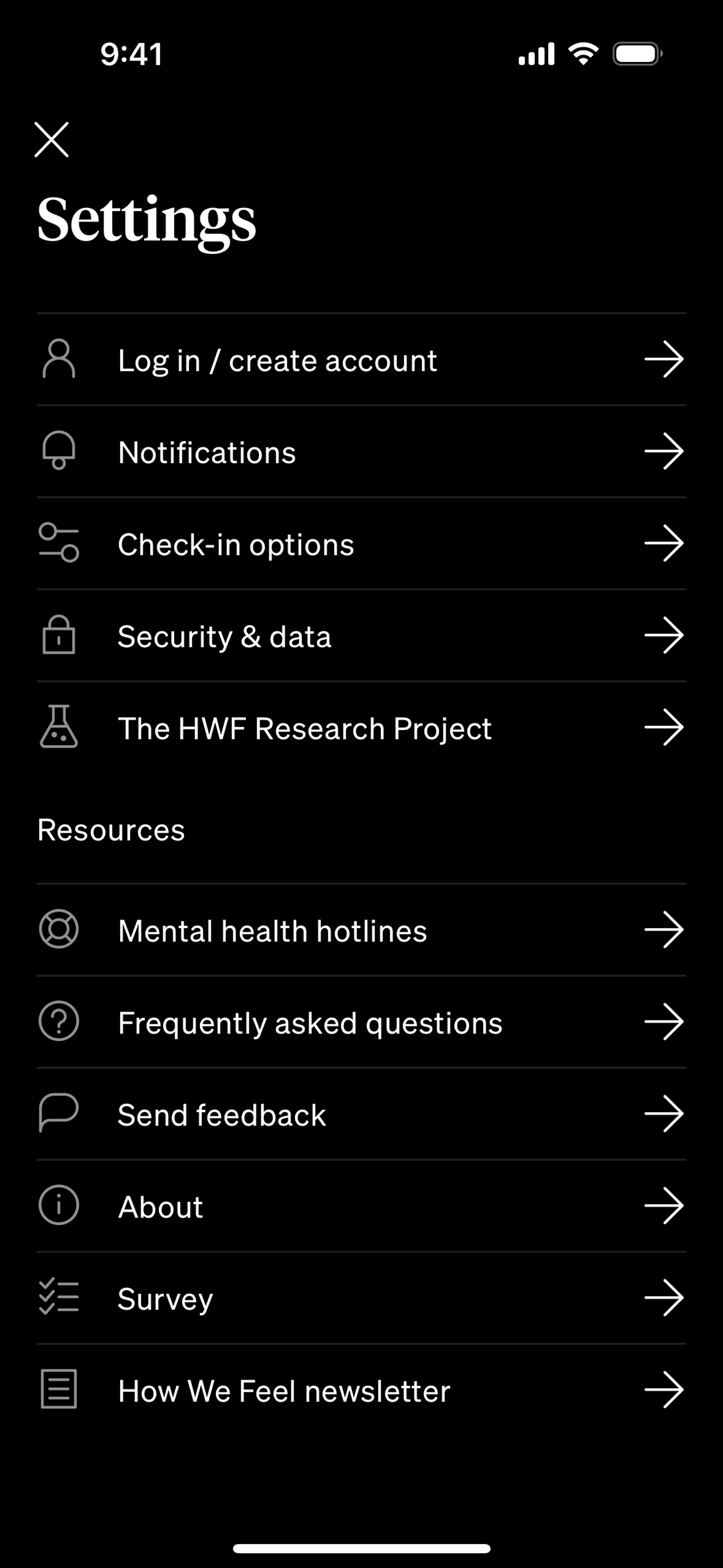 How We Feel iOS Health & Fitness interface screenshot 4