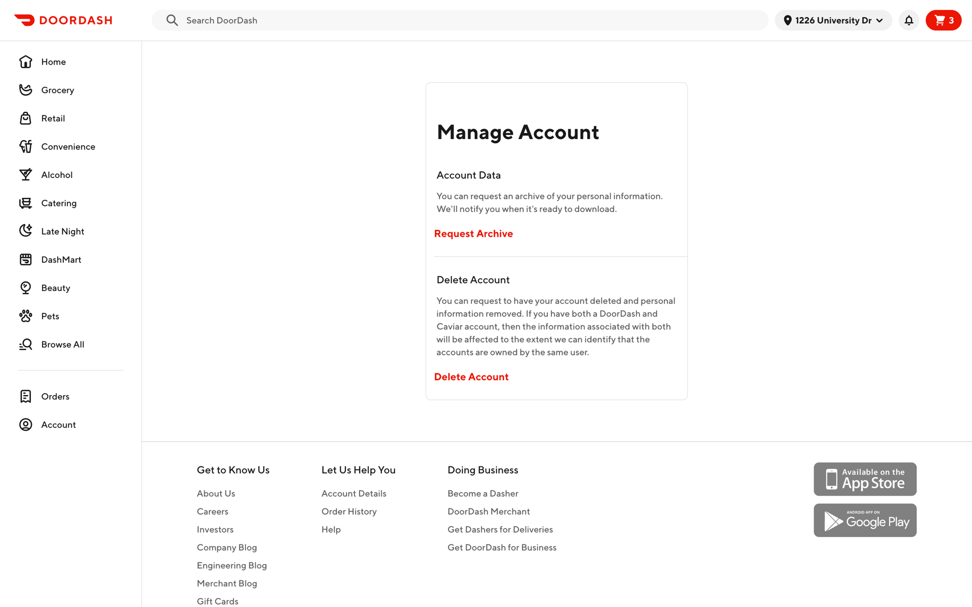 DoorDash Web Shopping interface screenshot 24