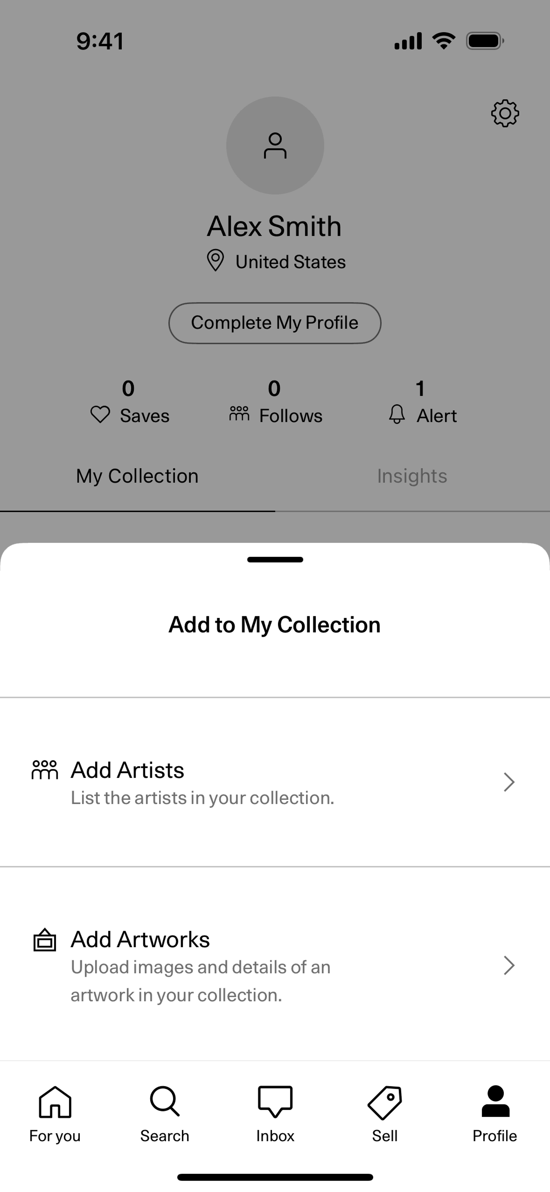 Artsy iOS Shopping interface screenshot 17