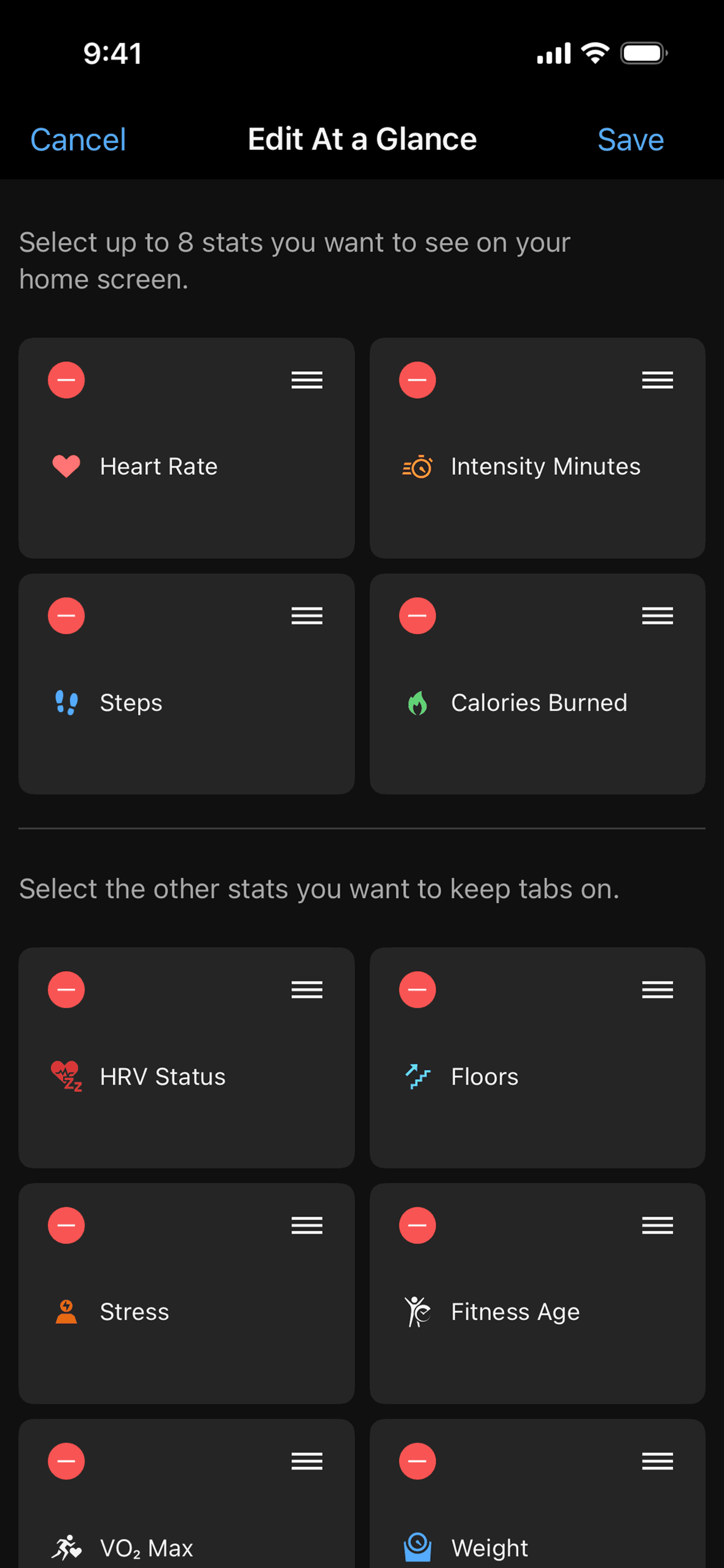 Garmin Connect iOS Health & Fitness interface screenshot 24