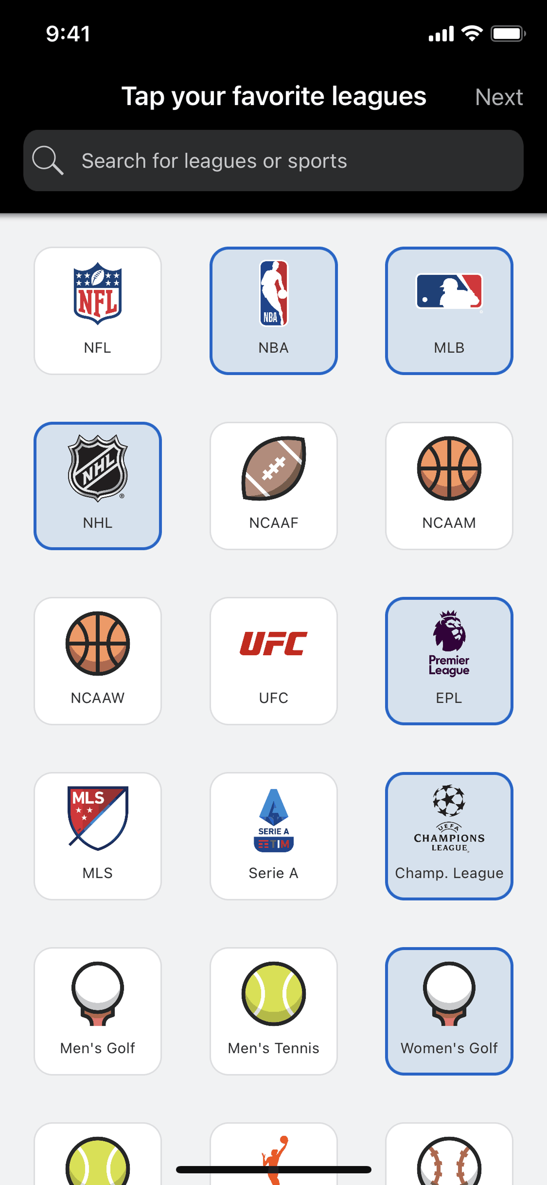 ESPN iOS Sports interface screenshot 5