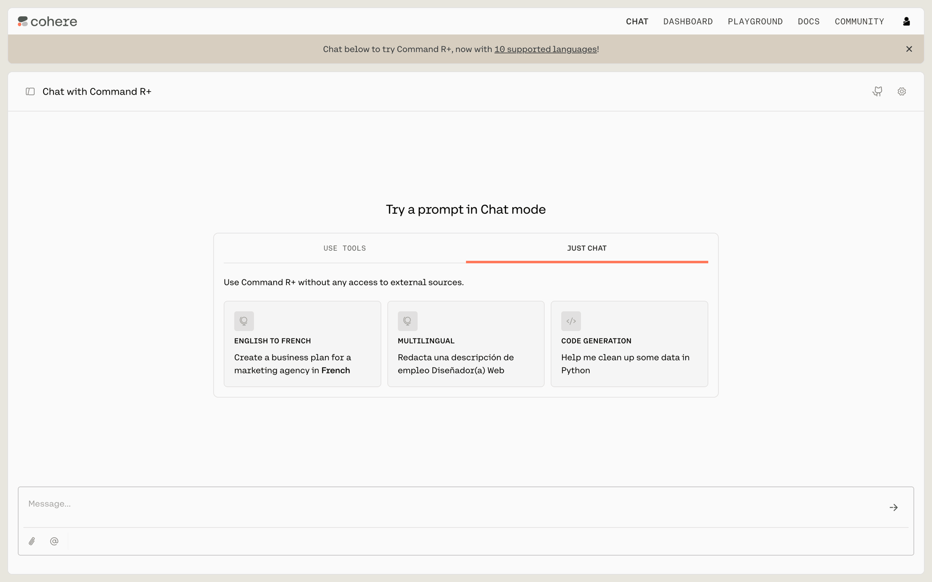 Cohere Web AI interface screenshot 3