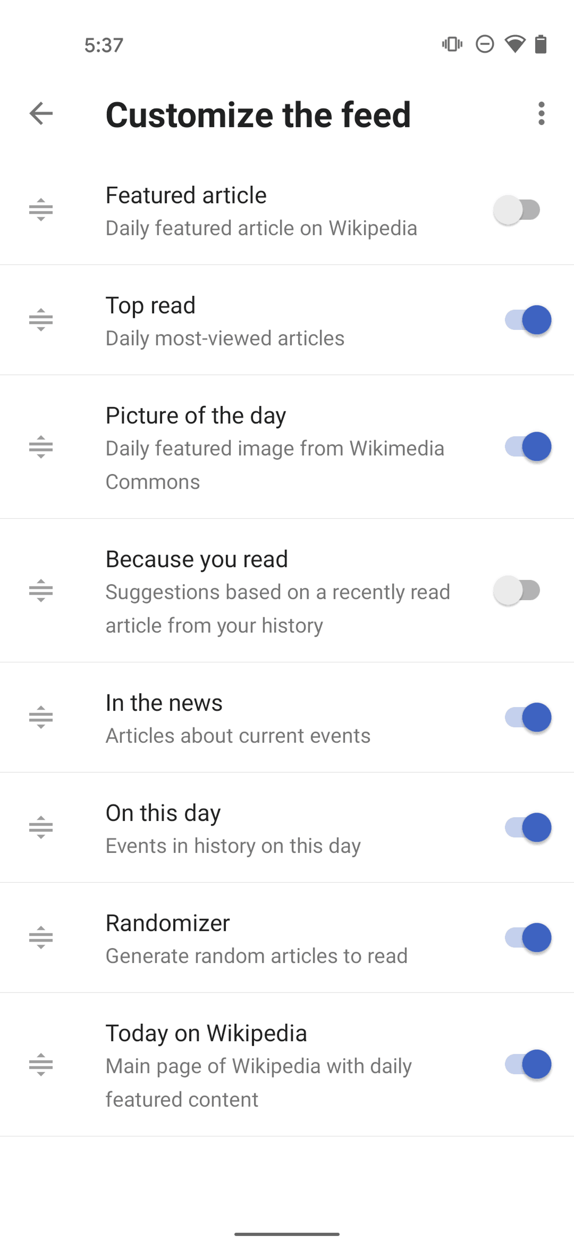 Wikipedia Android Reference interface screenshot 11