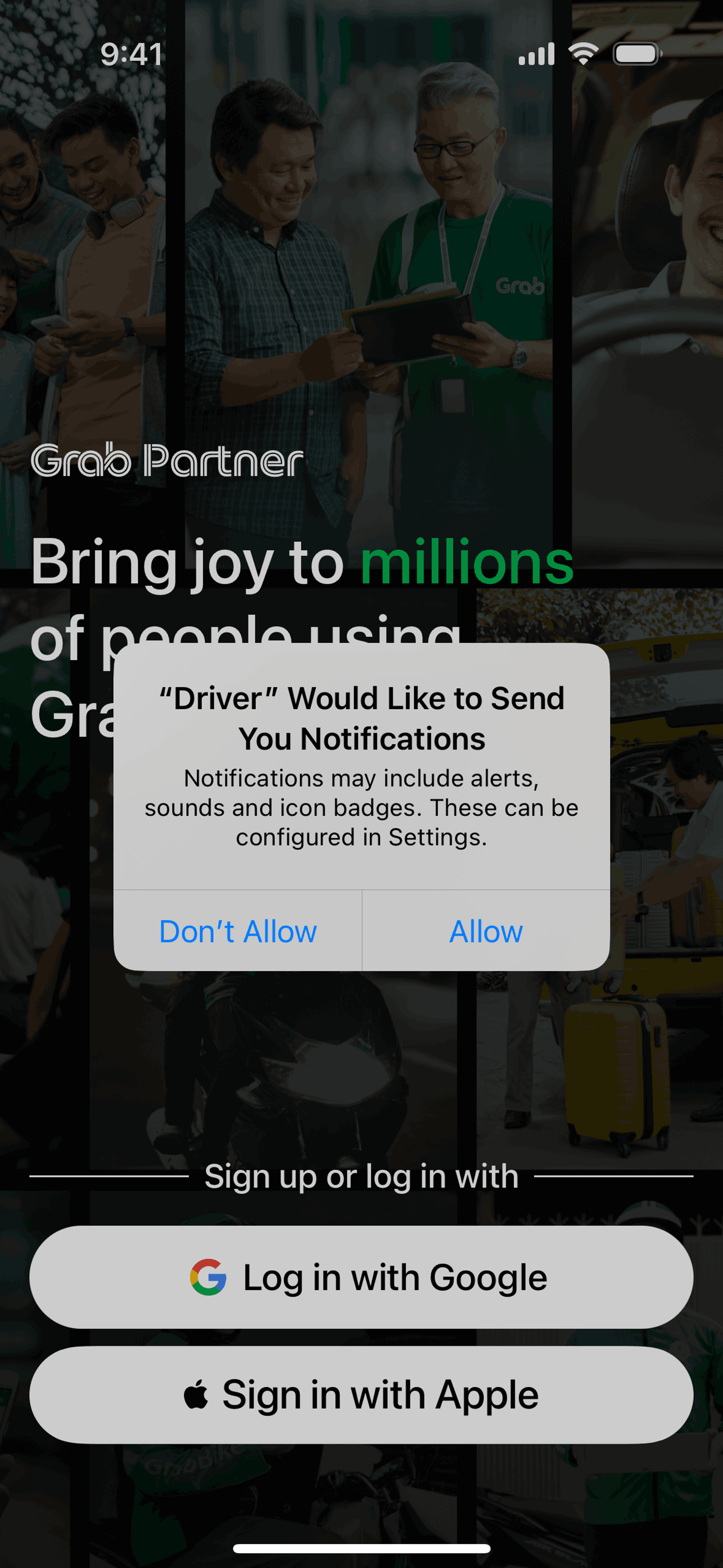 Grab Driver iOS Travel & Transportation interface screenshot 1