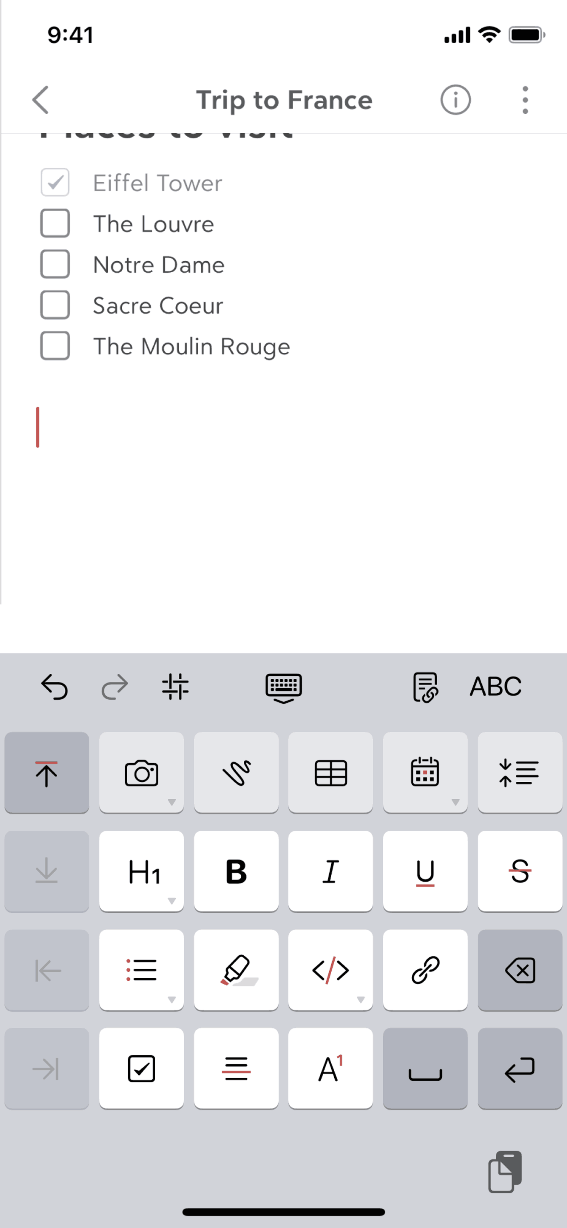 Bear iOS Productivity interface screenshot 5