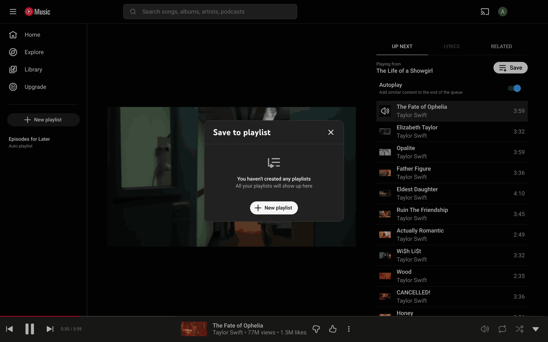 YouTube Music Web Music & Audio interface screenshot 16