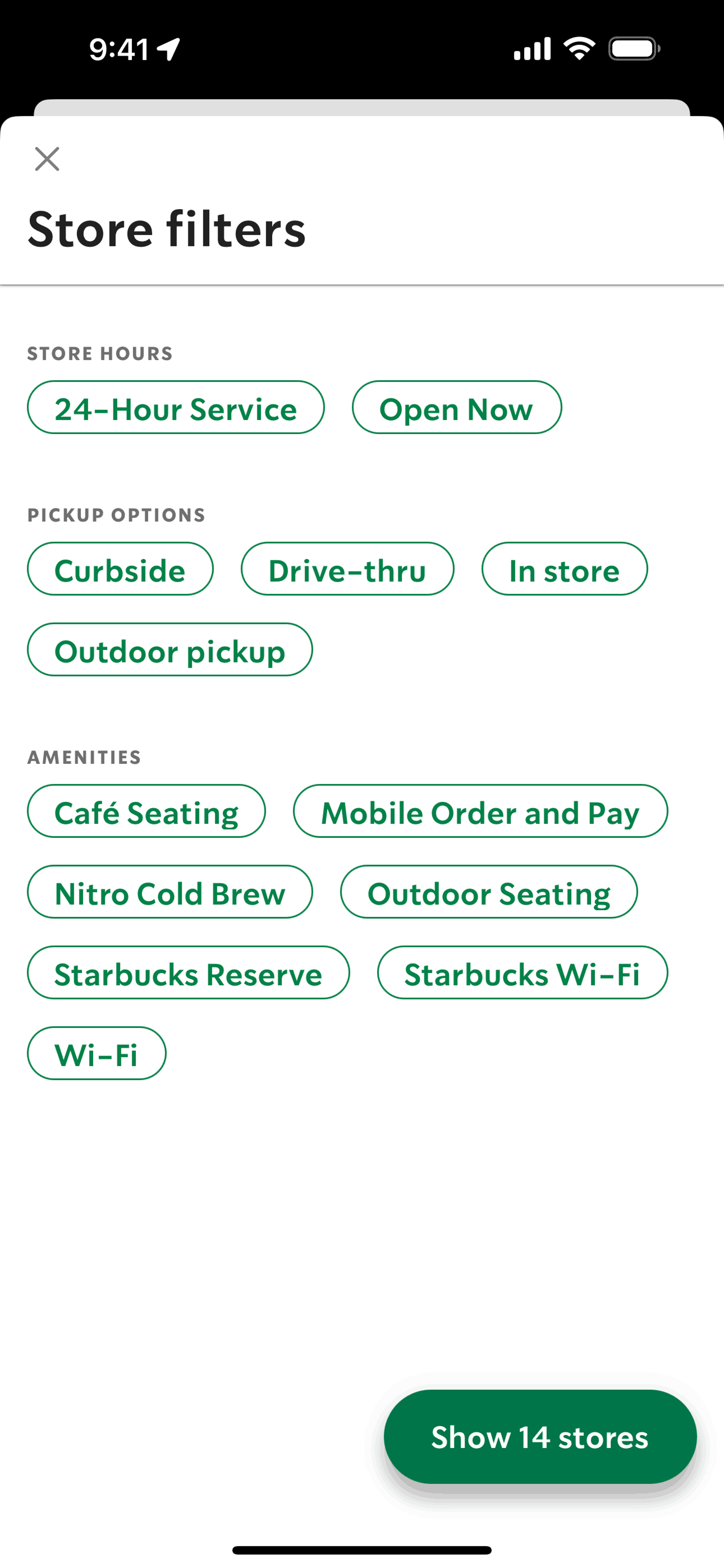 Starbucks iOS Food & Drink interface screenshot 6