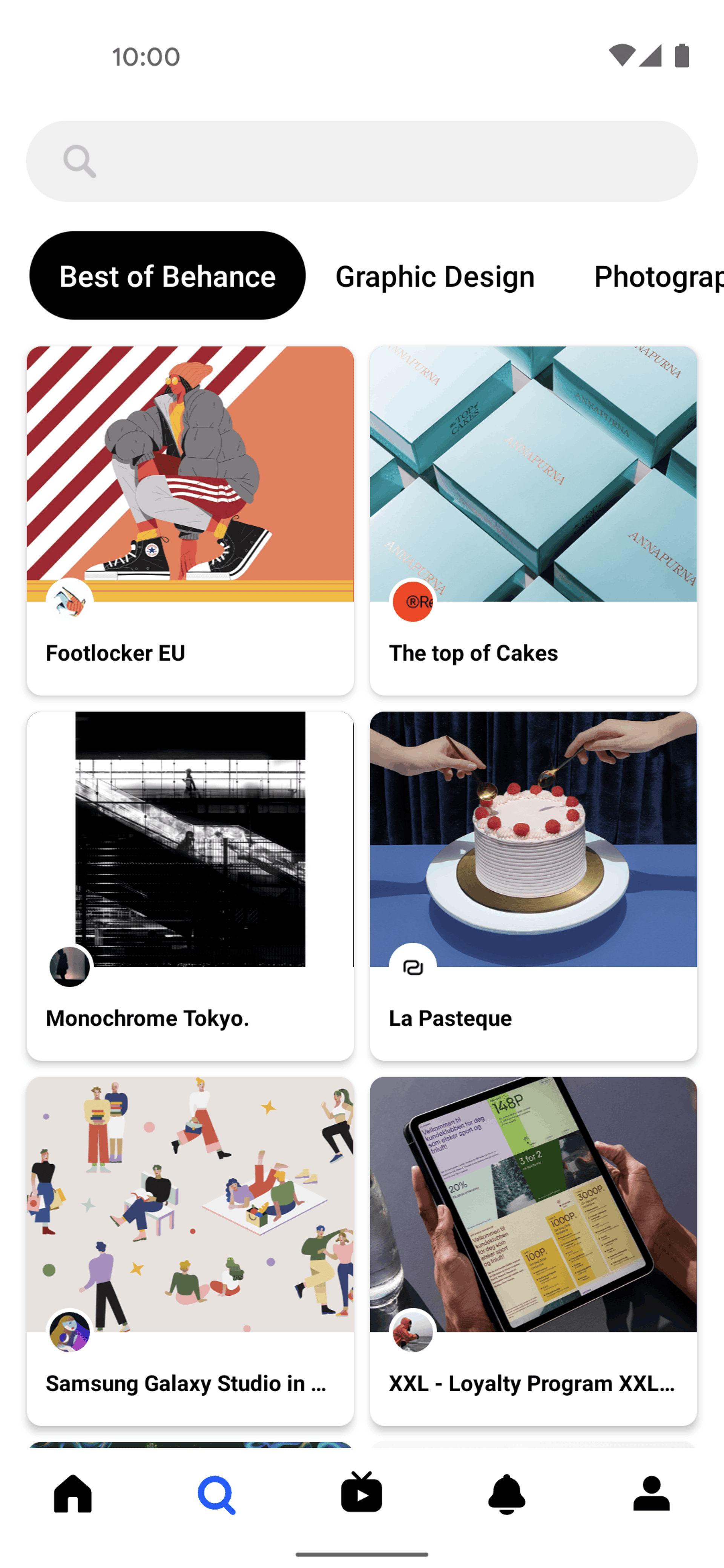 Behance Android Social Networking interface screenshot 4