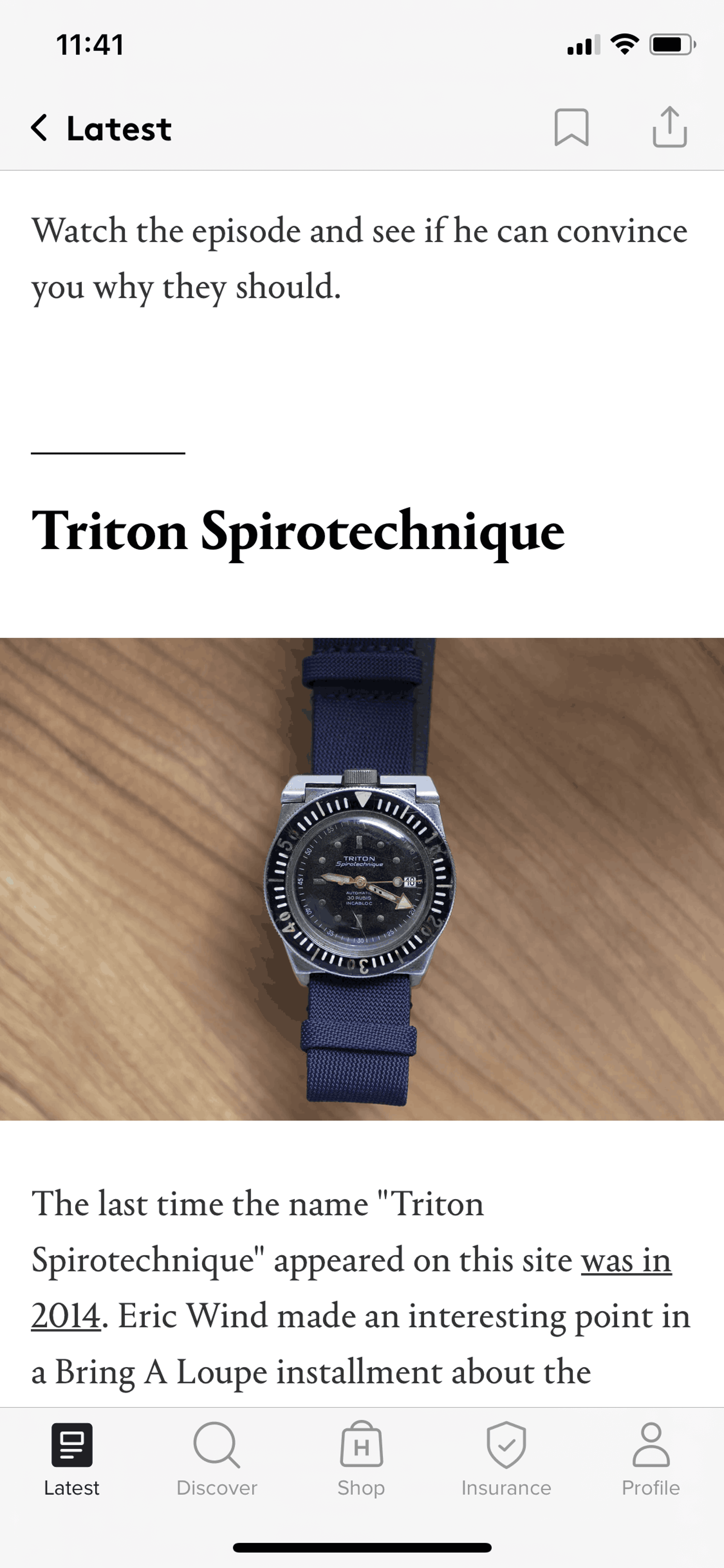 HODINKEE iOS Lifestyle interface screenshot 8