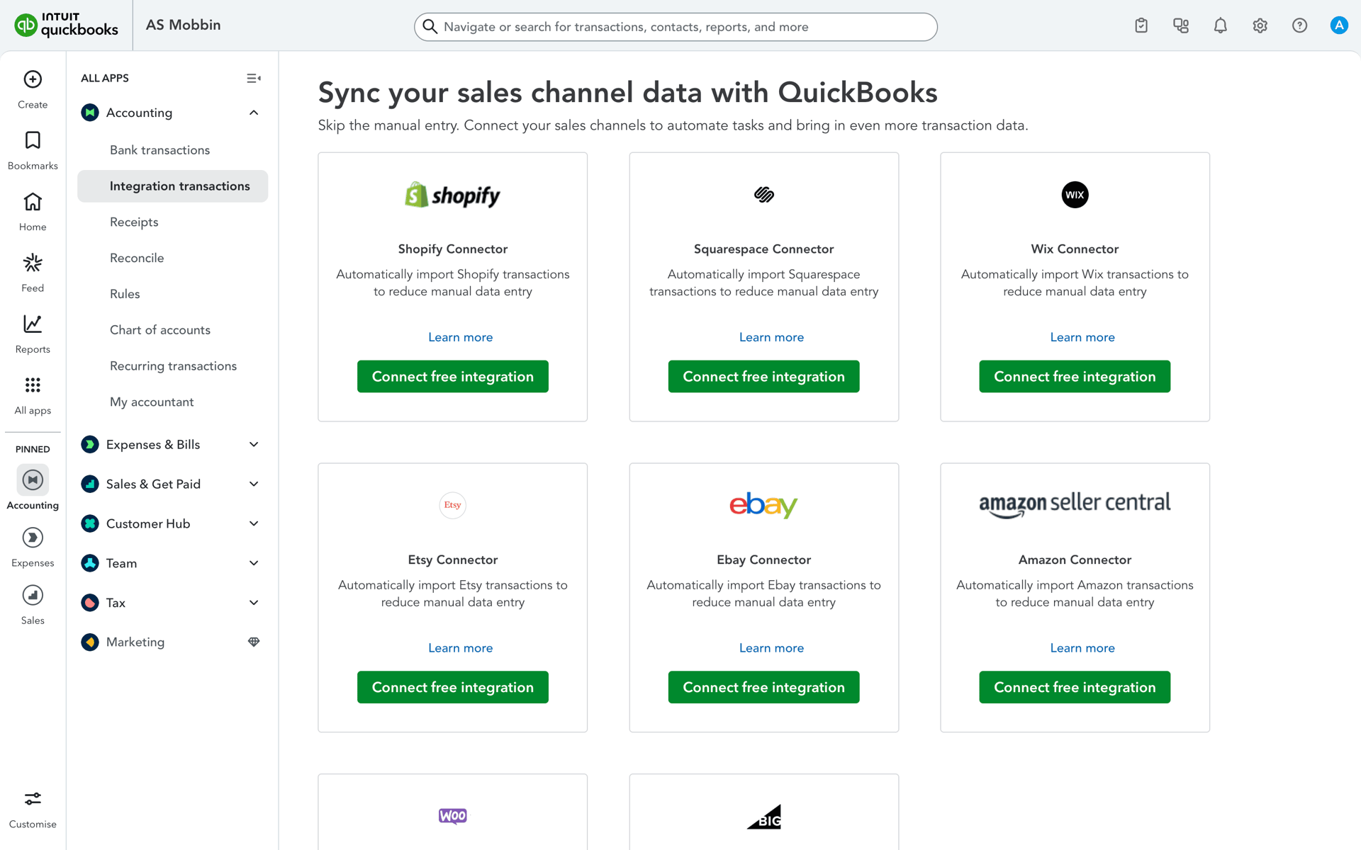 QuickBooks Web accounting interface screenshot 17