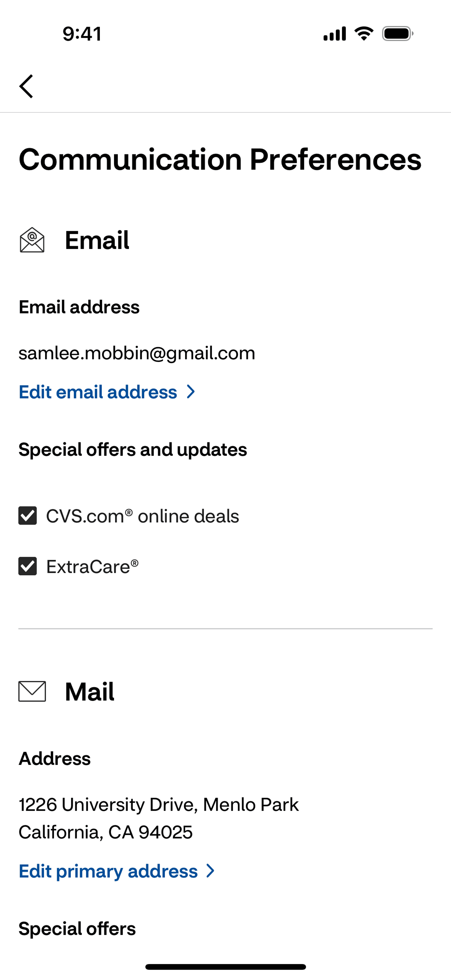 CVS Health iOS Medical interface screenshot 20