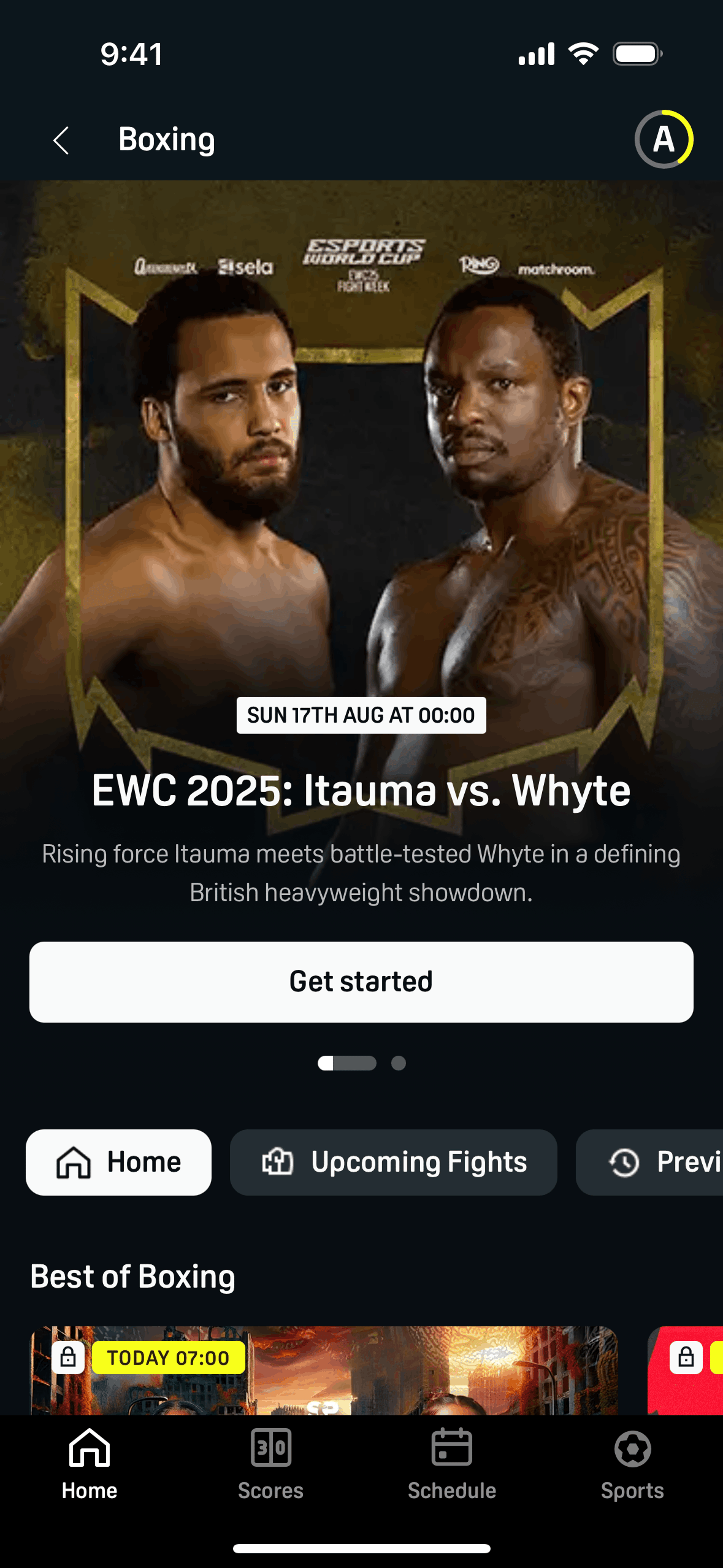 DAZN iOS Sports interface screenshot 5