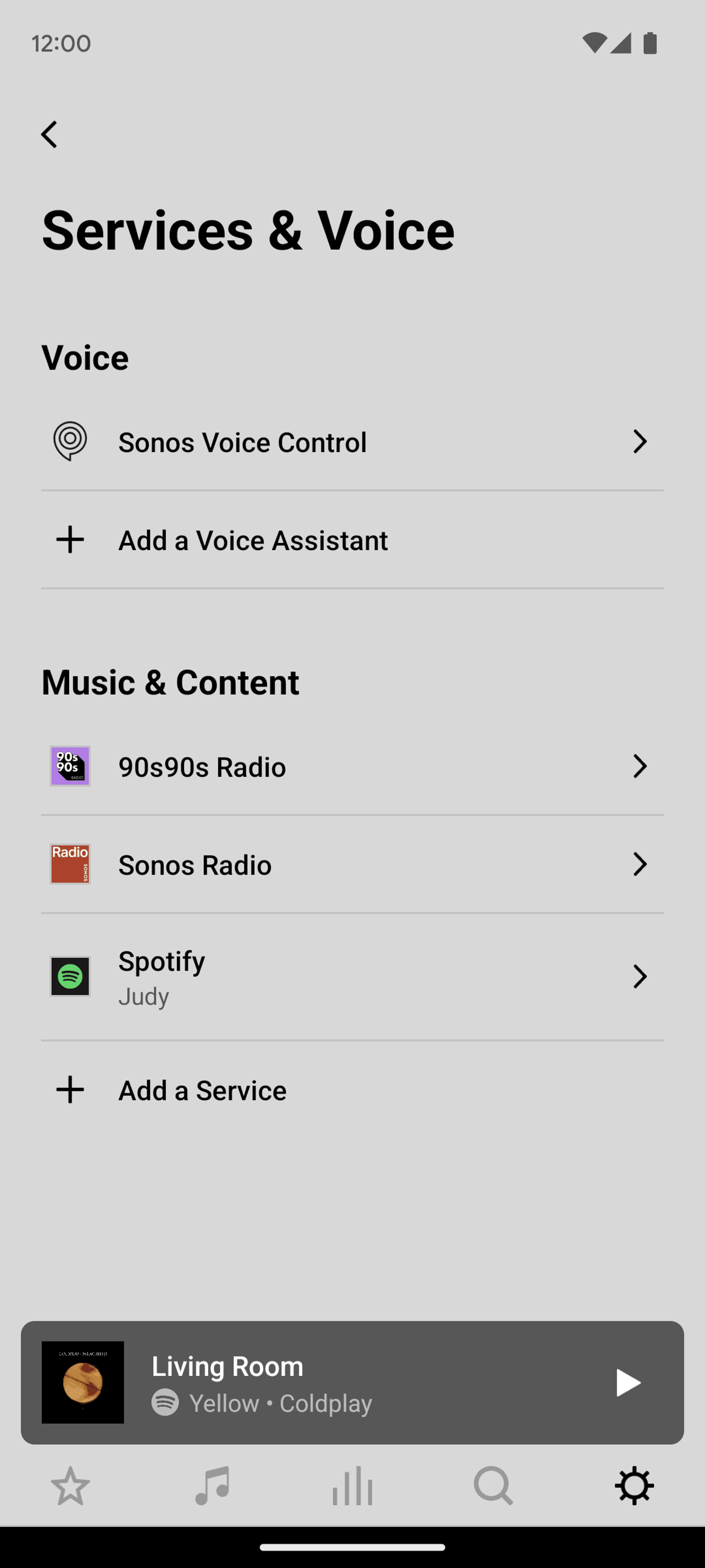Sonos Android Music & Audio interface screenshot 21