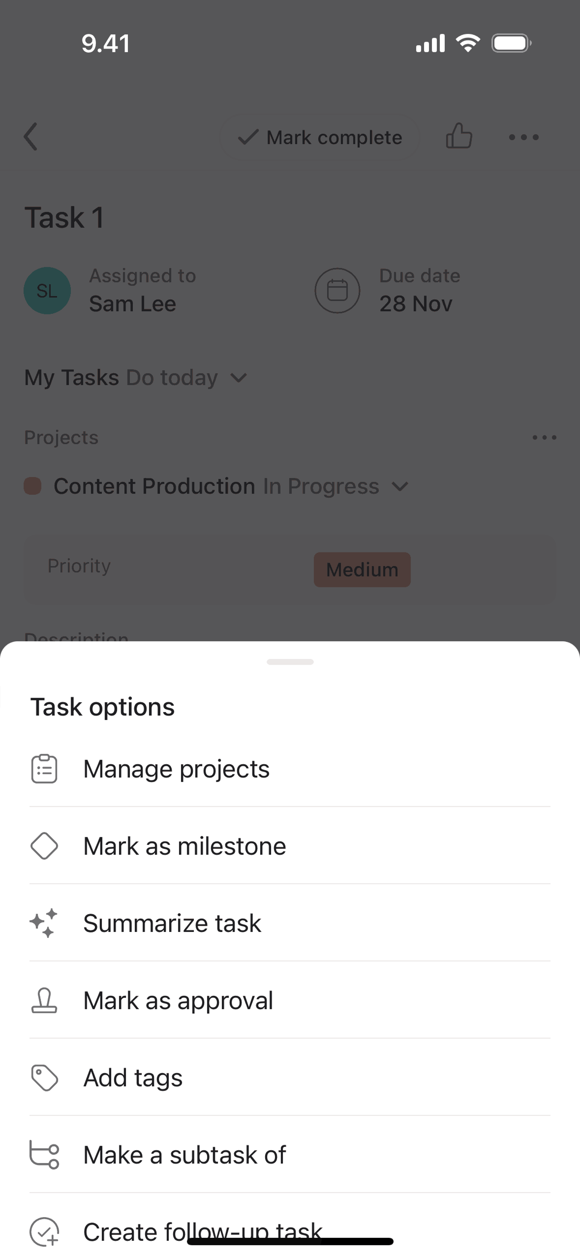 Asana iOS Business interface screenshot 19