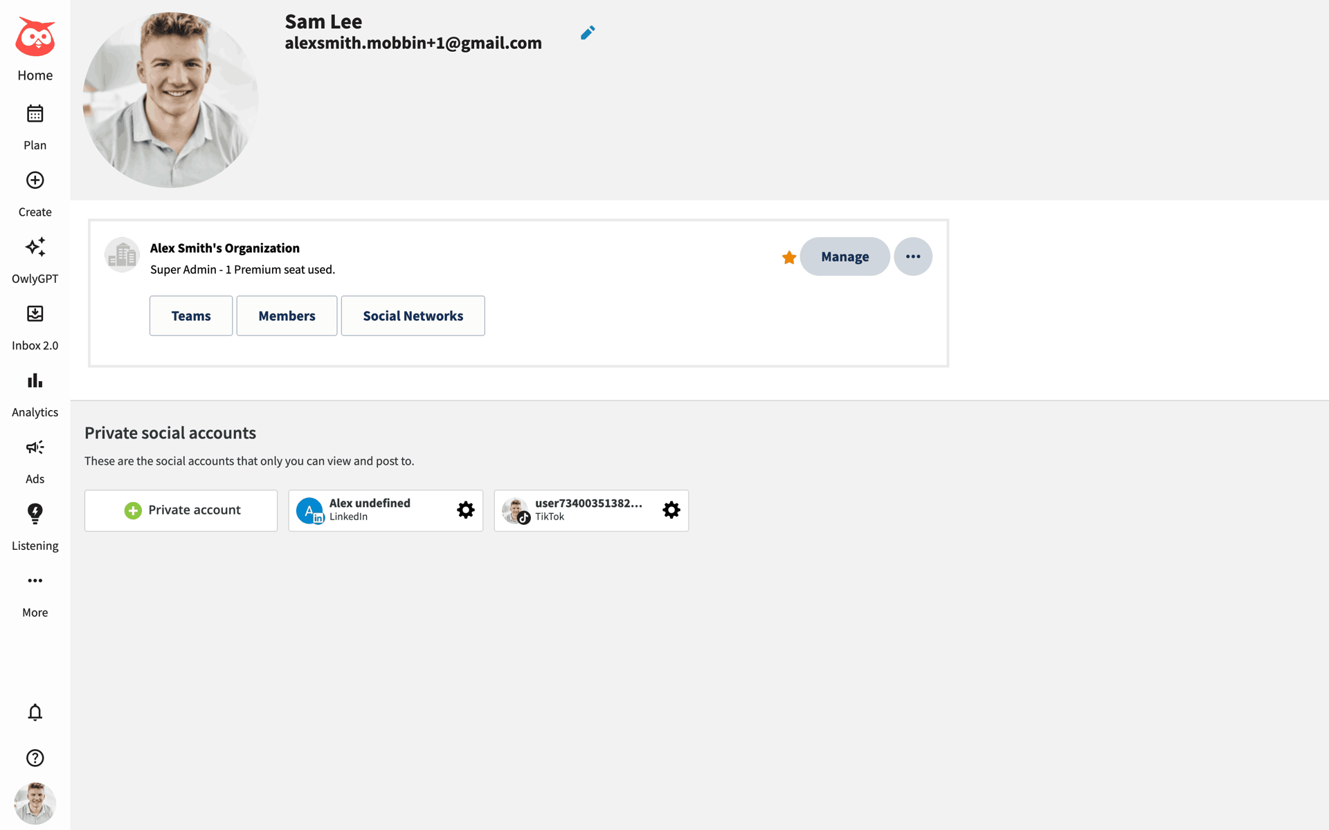 Hootsuite Web Business interface screenshot 3