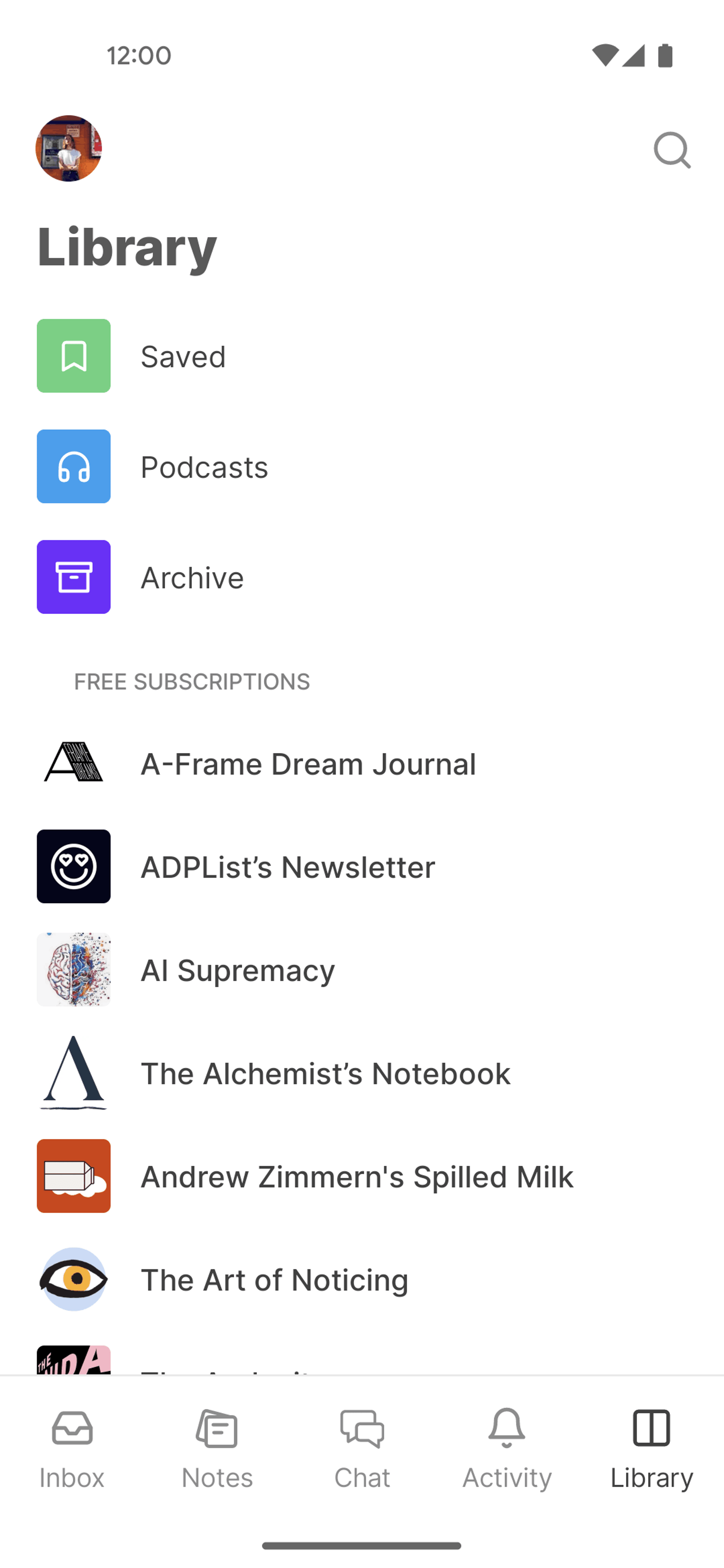 Substack Android News interface screenshot 3
