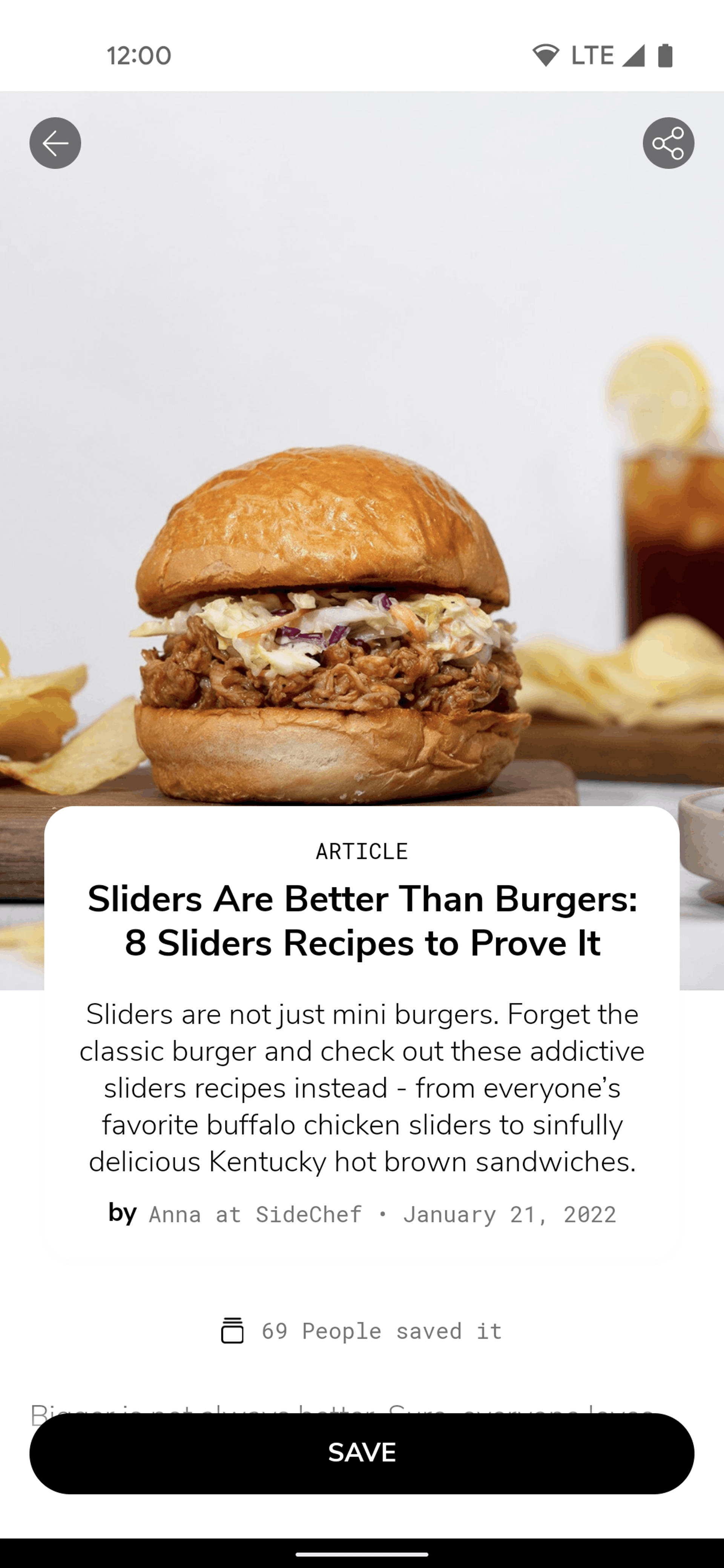 SideChef Android Food & Drink interface screenshot 11
