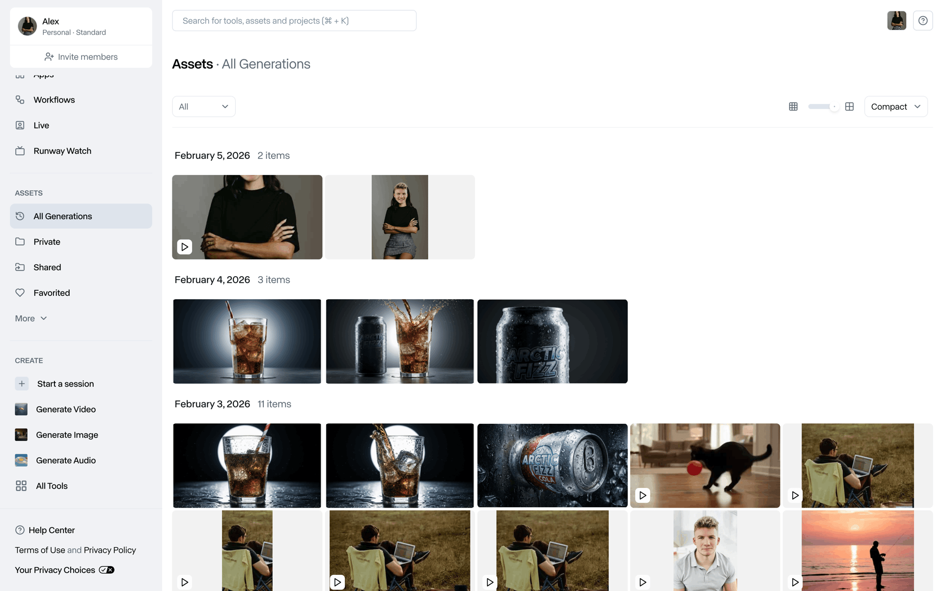 Runway Web Photo & Video interface screenshot 14