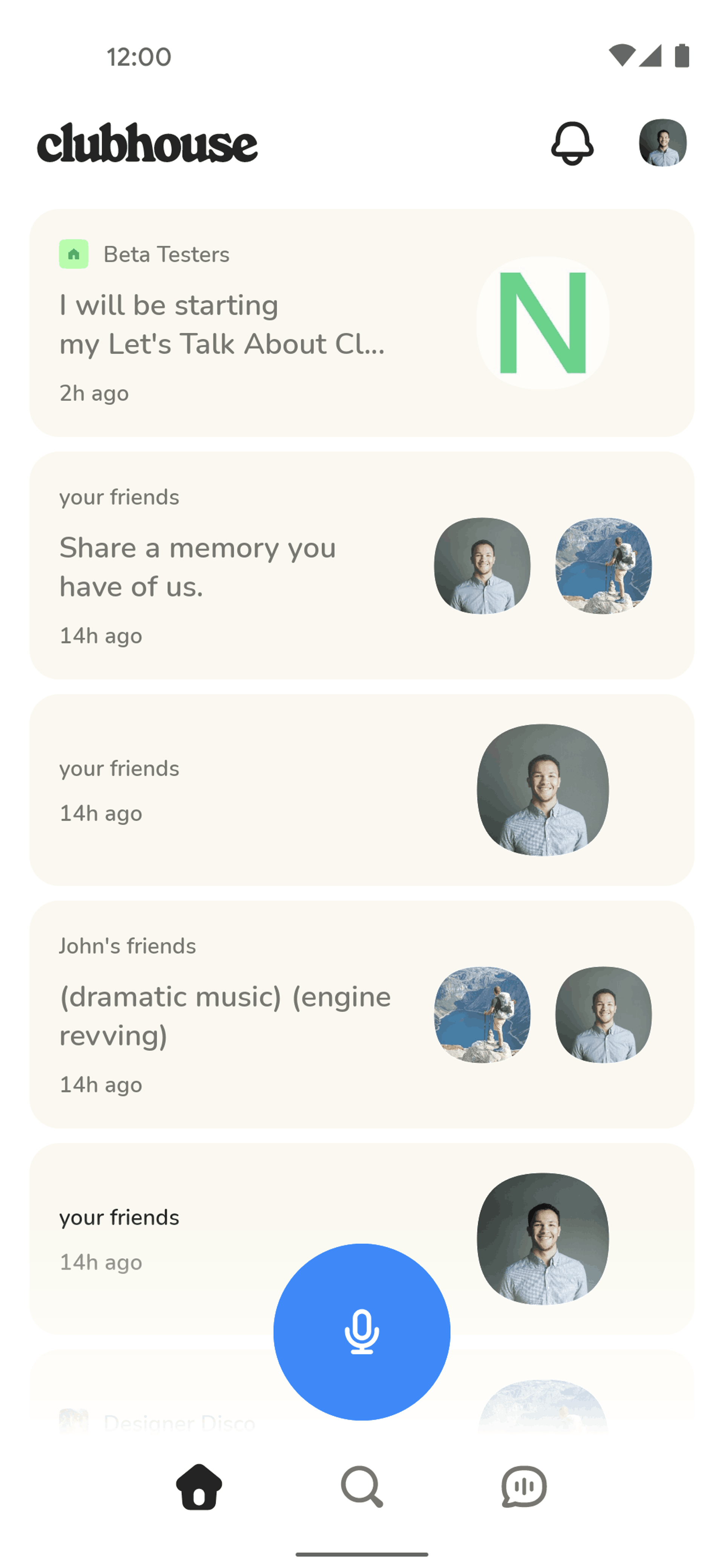 Clubhouse Android Social Networking interface screenshot 3