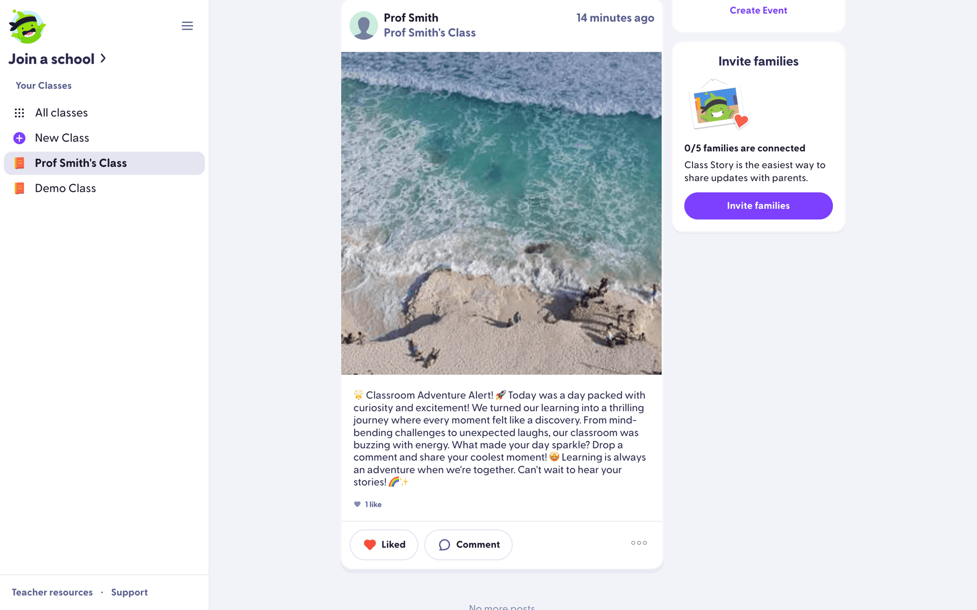 ClassDojo Web Education interface screenshot 7