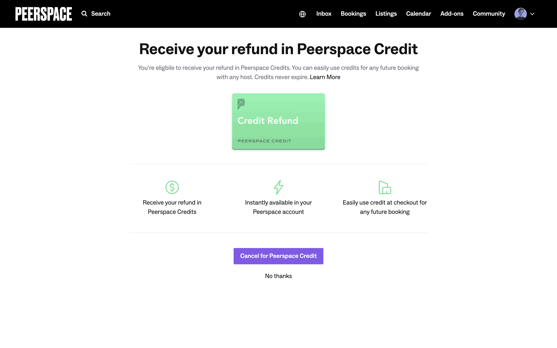 Peerspace Web Lifestyle interface screenshot 13
