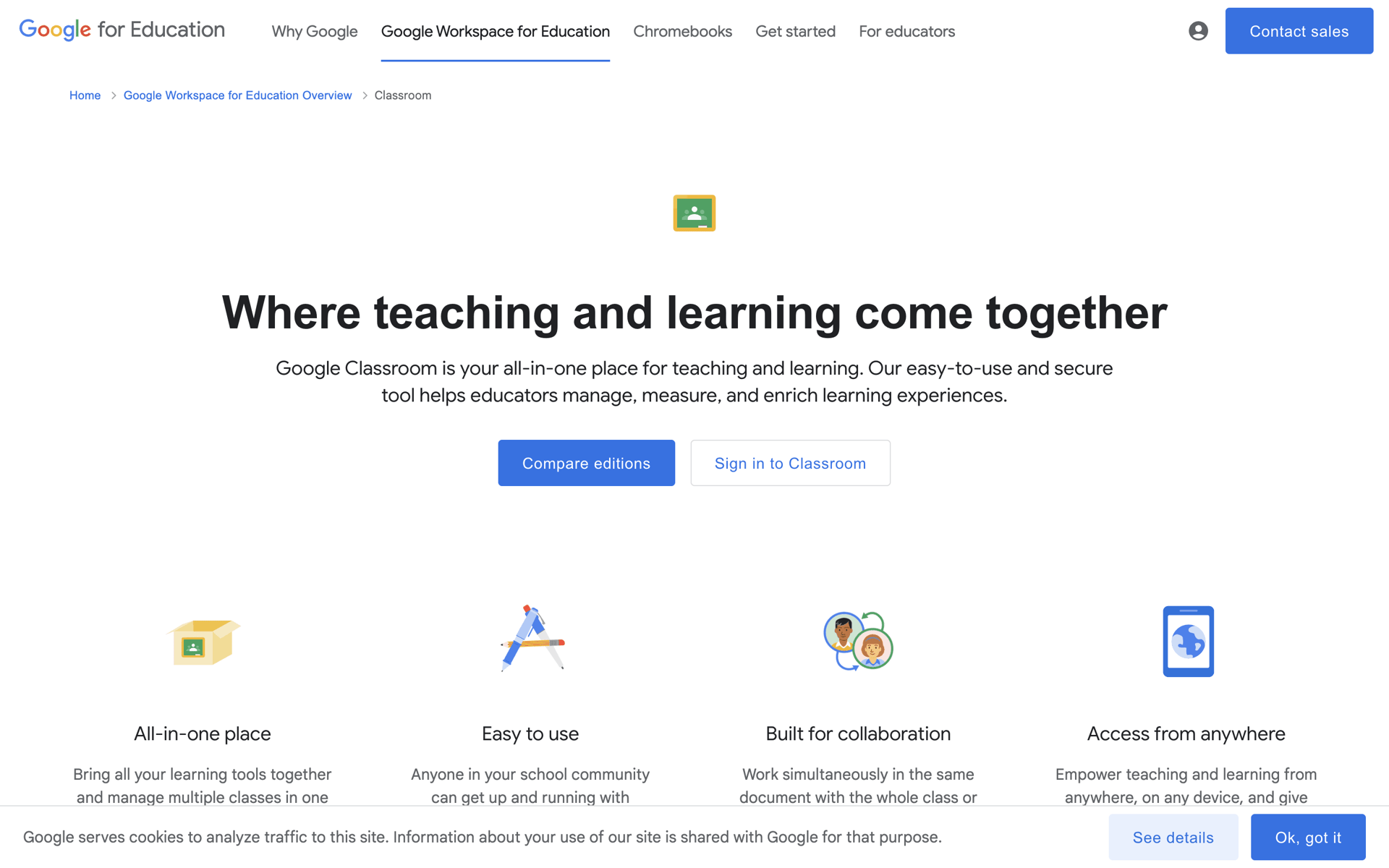 Google Classroom Web Collaboration interface screenshot 4