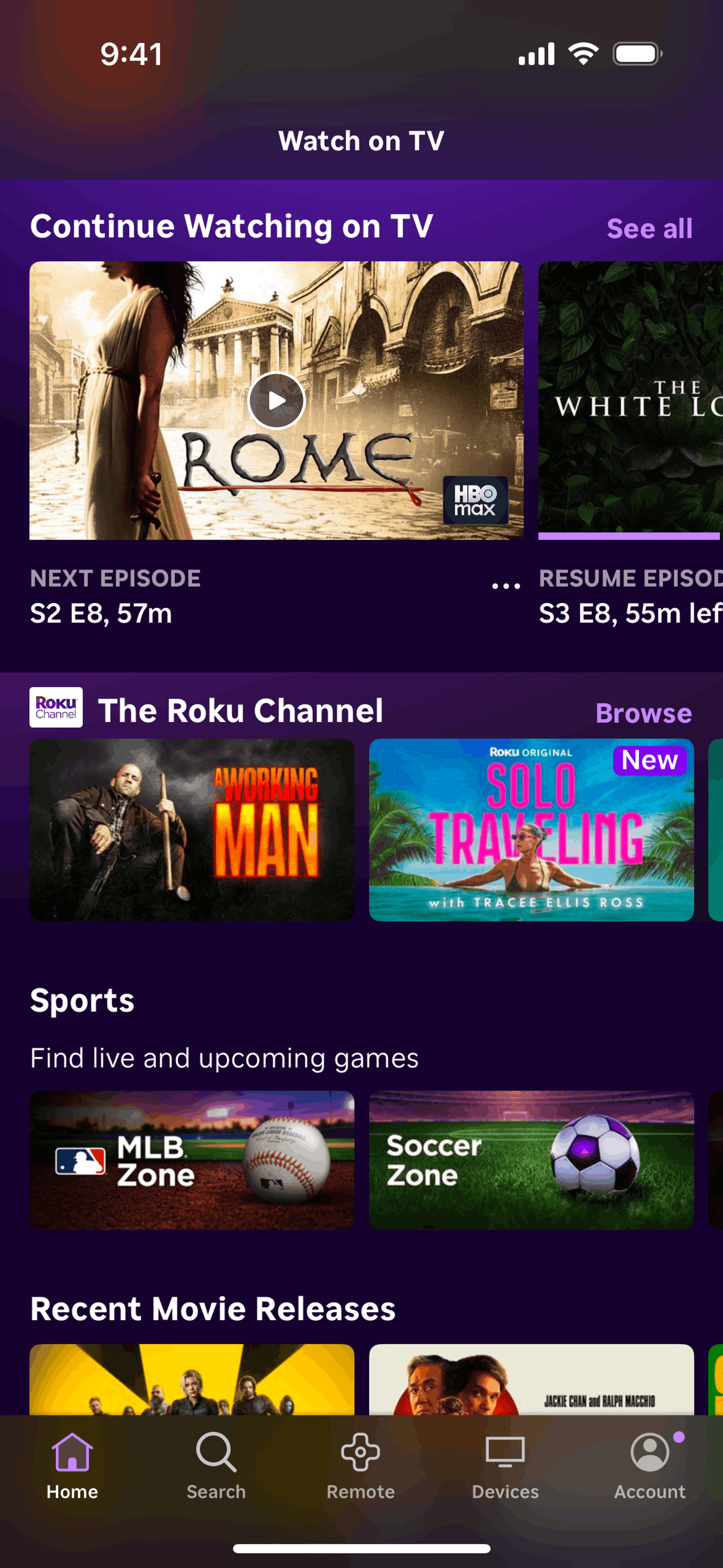 Roku iOS Entertainment interface screenshot 11