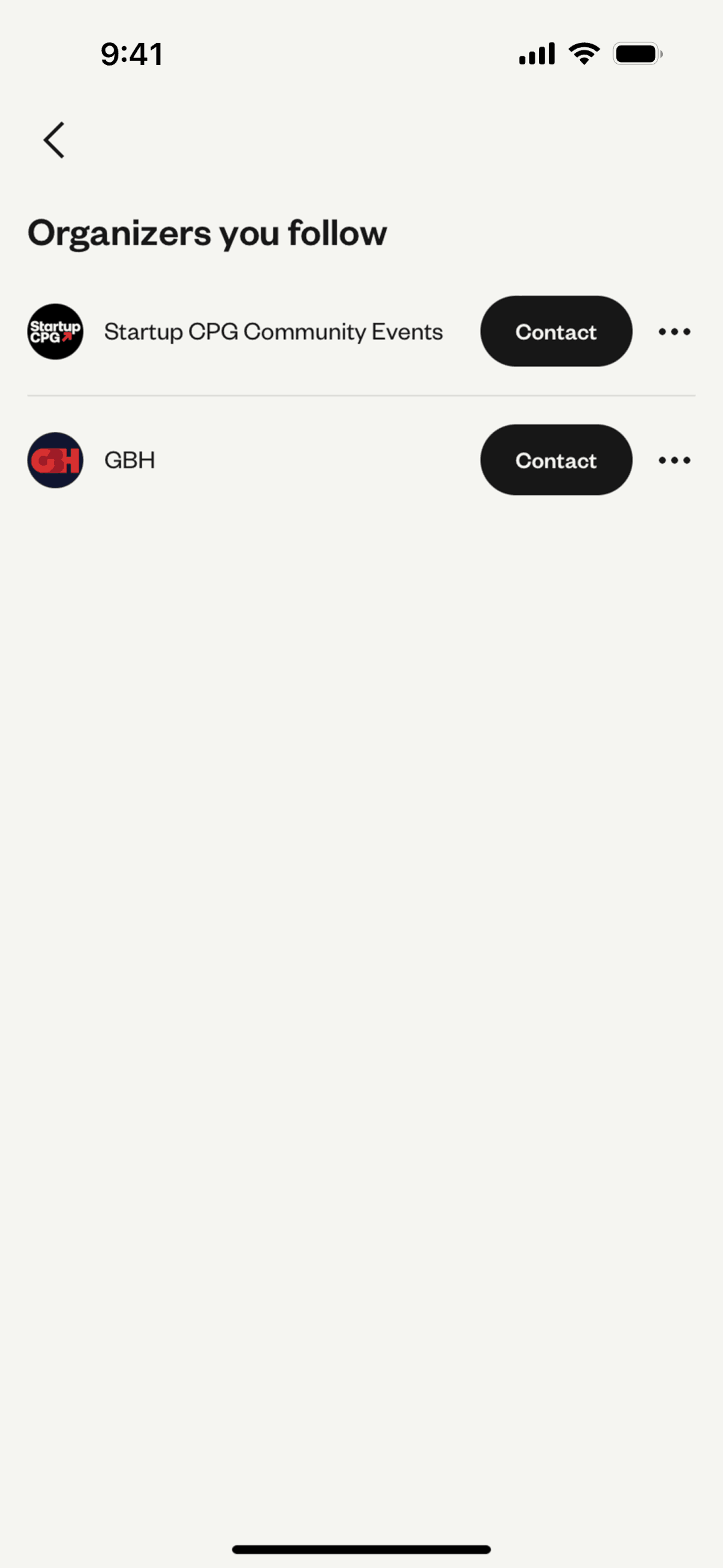 Eventbrite iOS Entertainment interface screenshot 12