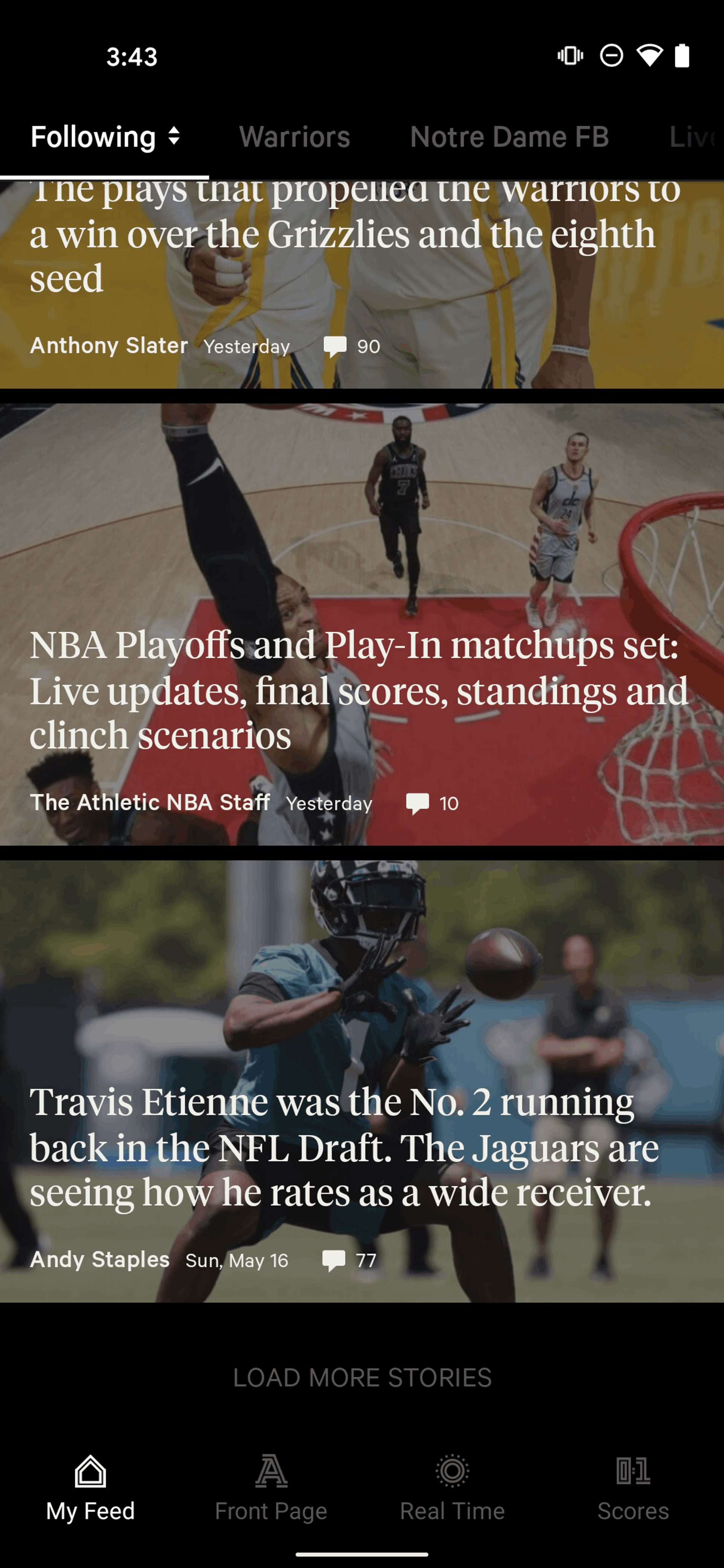 The Athletic Android Sports interface screenshot 24