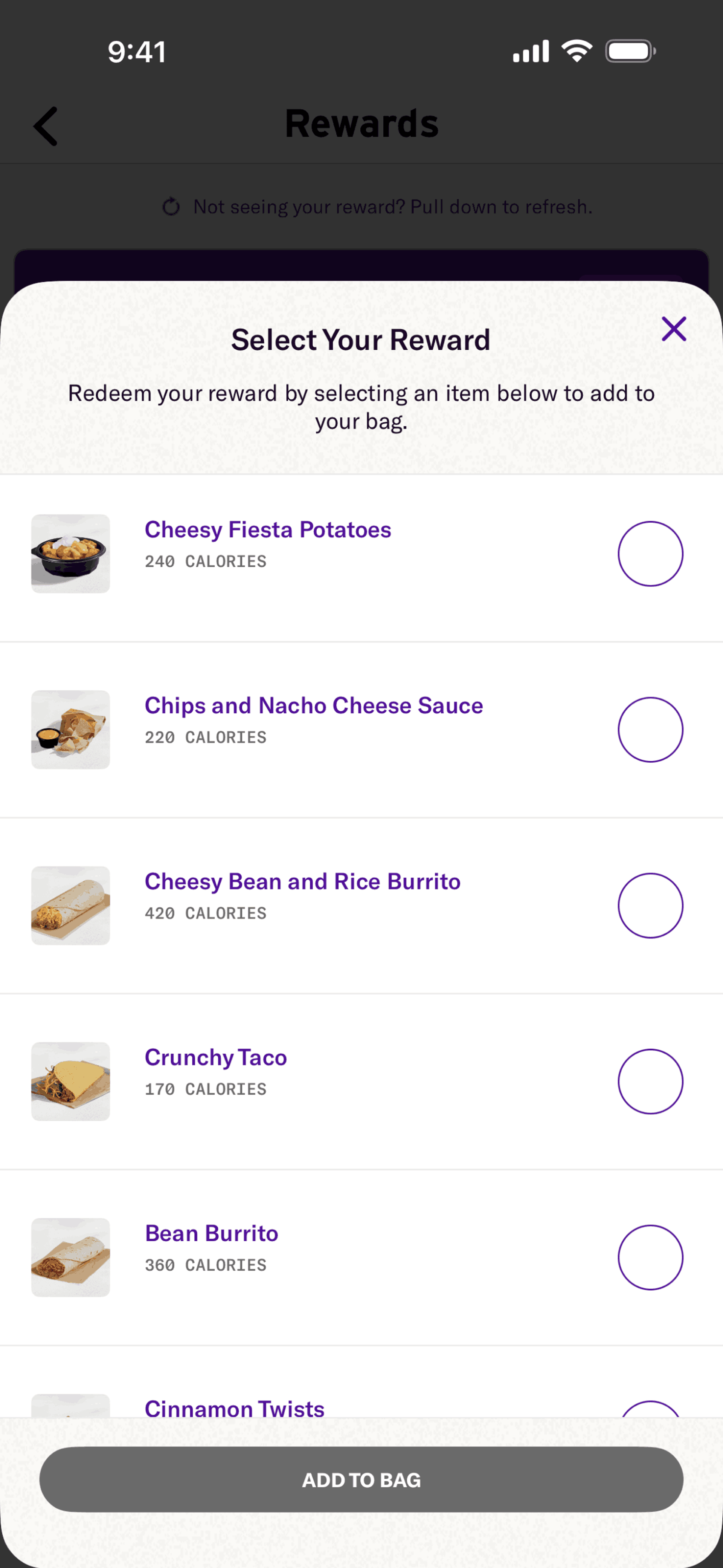 Taco Bell iOS Food & Drink interface screenshot 9